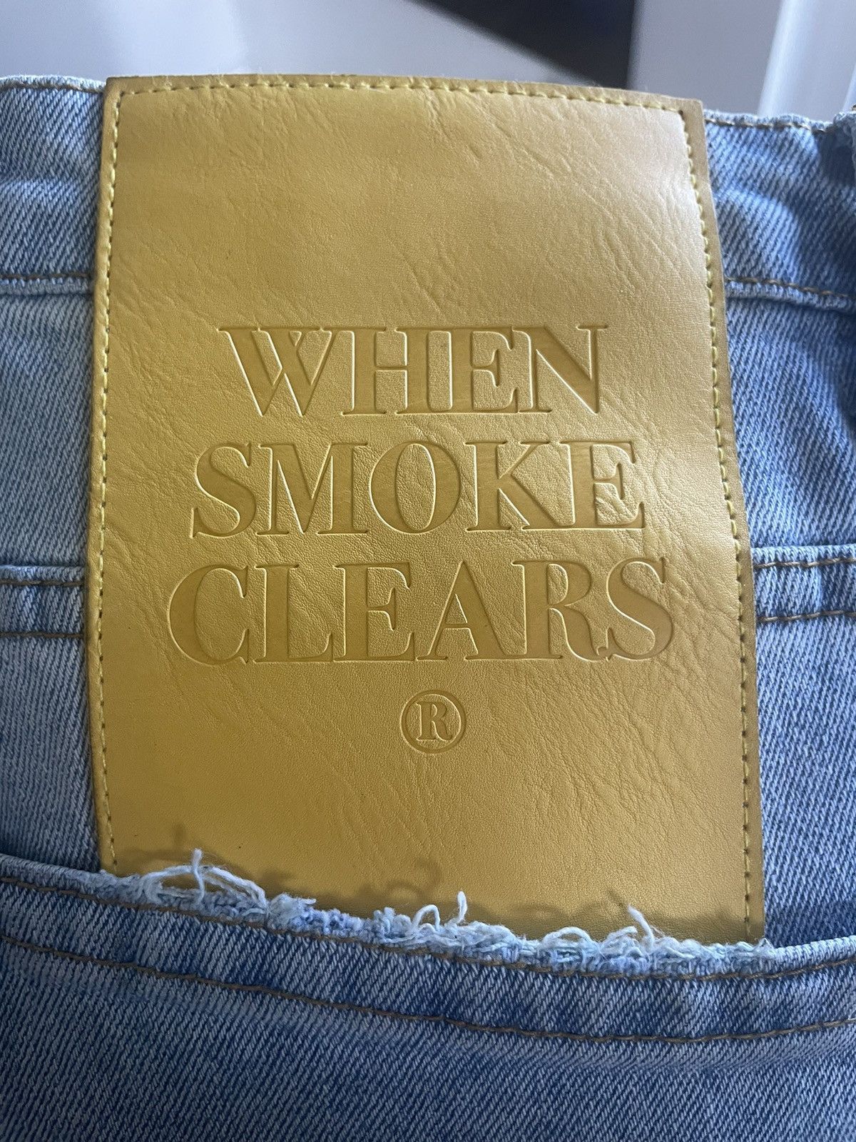 Whensmokeclears When Smoke Clears Light Blue Painted Straight Jeans Size US 38 / EU 54 - 5 Thumbnail