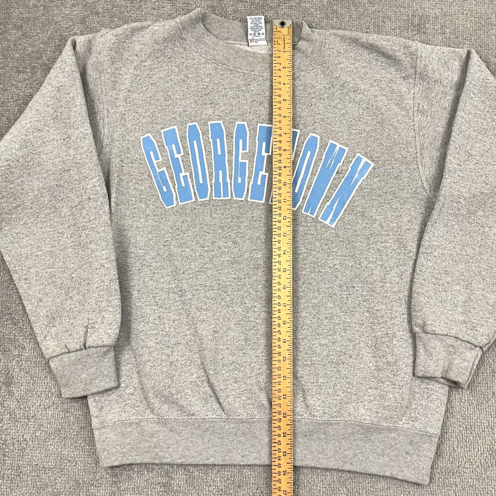 Soffe VTG Georgetown University Sweatshirt Grey Graphic Crew Pullover M/L Soffe Regular Adult Mens 90s University School Graphic Print Multi-Season Size US L / EU 52-54 / 3 - 5 Thumbnail