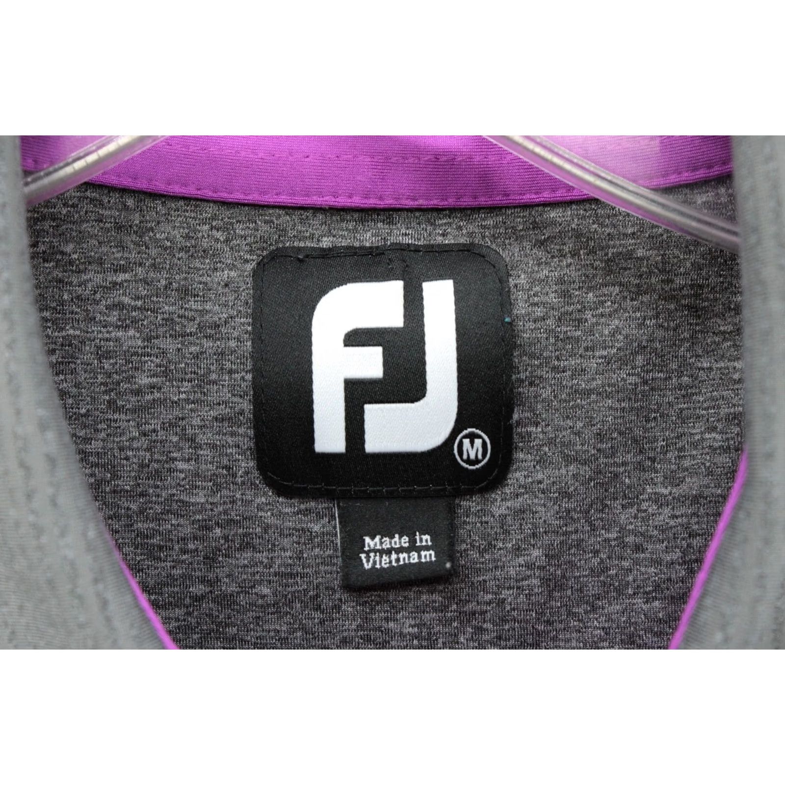 Footjoy FootJoy Performance Polo Shirt Mens M Gray Purple Trim Crown Golf FJ Preppy Polo Size US M / EU 48-50 / 2 - 7 Thumbnail