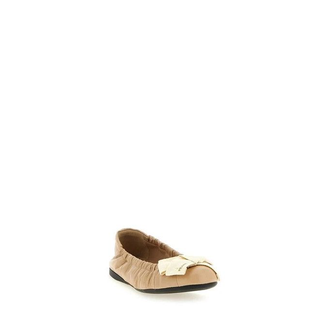 Prada PRADA $980 Sand Beige With Bow Ballerinas New & Authentic (W Size US 8 / IT 38 - 2 Thumbnail