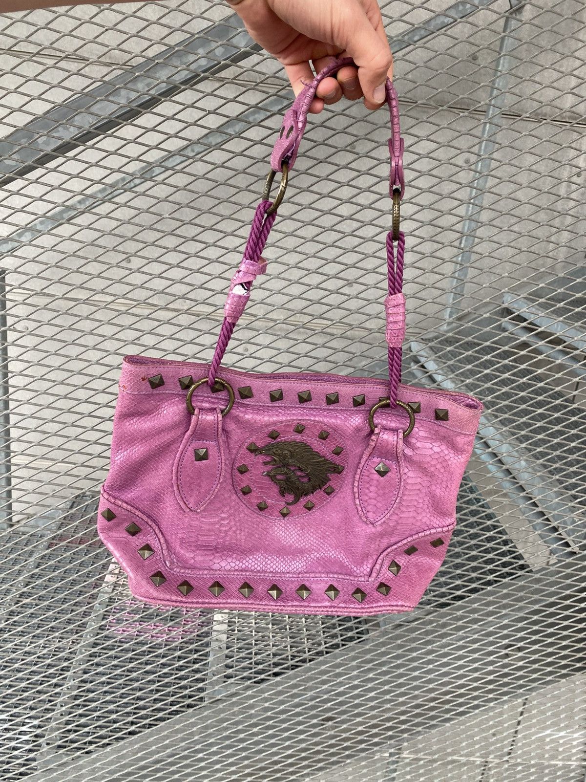 Just Cavalli Vintage Just Cavalli Snake Skin Rare Metal Handbag Size ONE SIZE - 7 Thumbnail