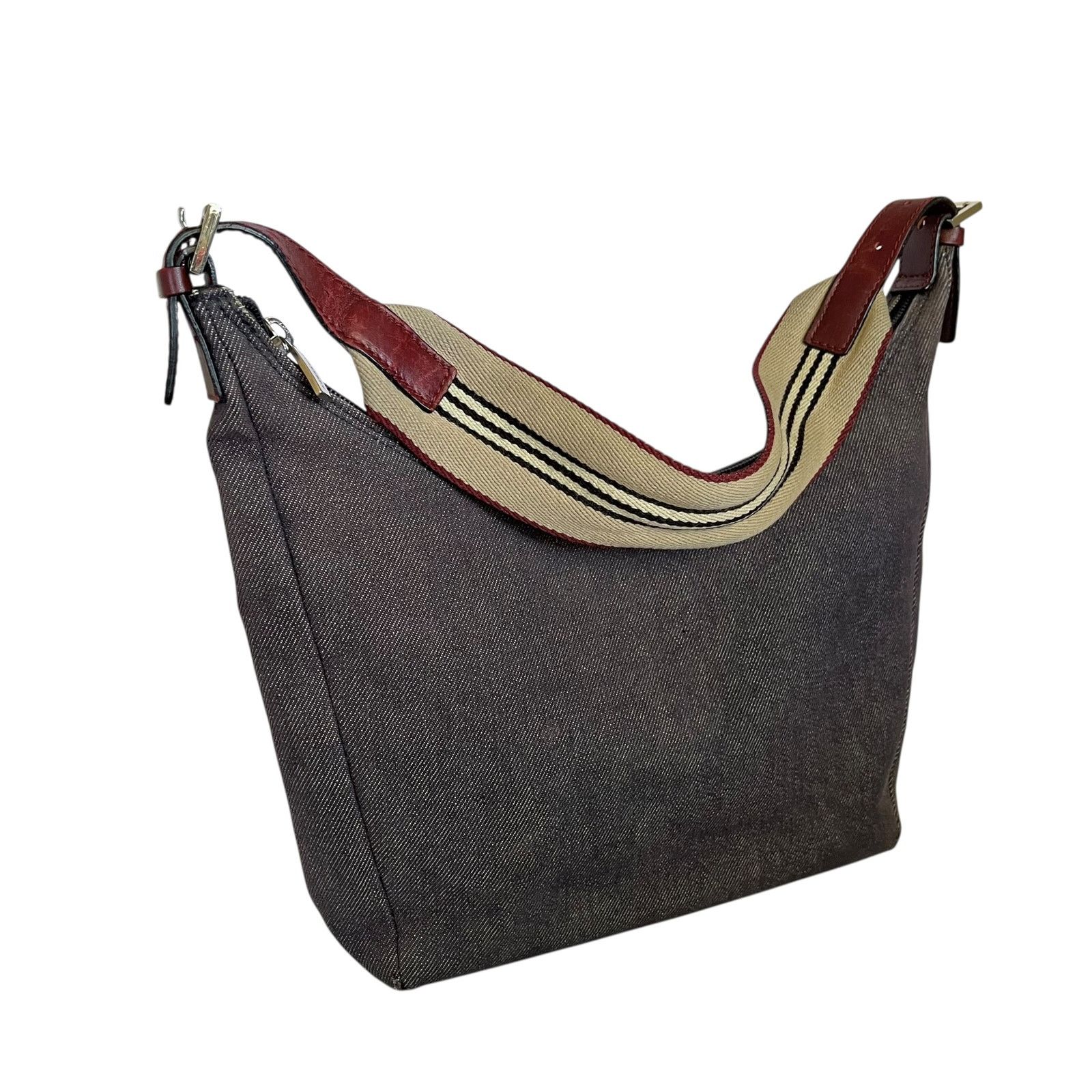 Burberry × Vintage Burberry Vintage Denim Blue Icon Stripe Strap Shoulder Bag Size ONE SIZE - 2 Thumbnail