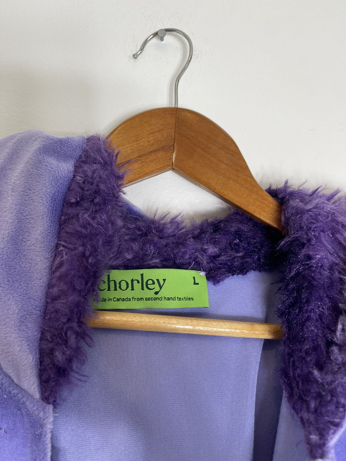 Chorley × Handmade AW Distressed Velvet Faux Fur Lined Zip Up Hoodie Y2K Size US L / EU 52-54 / 3 - 6 Thumbnail