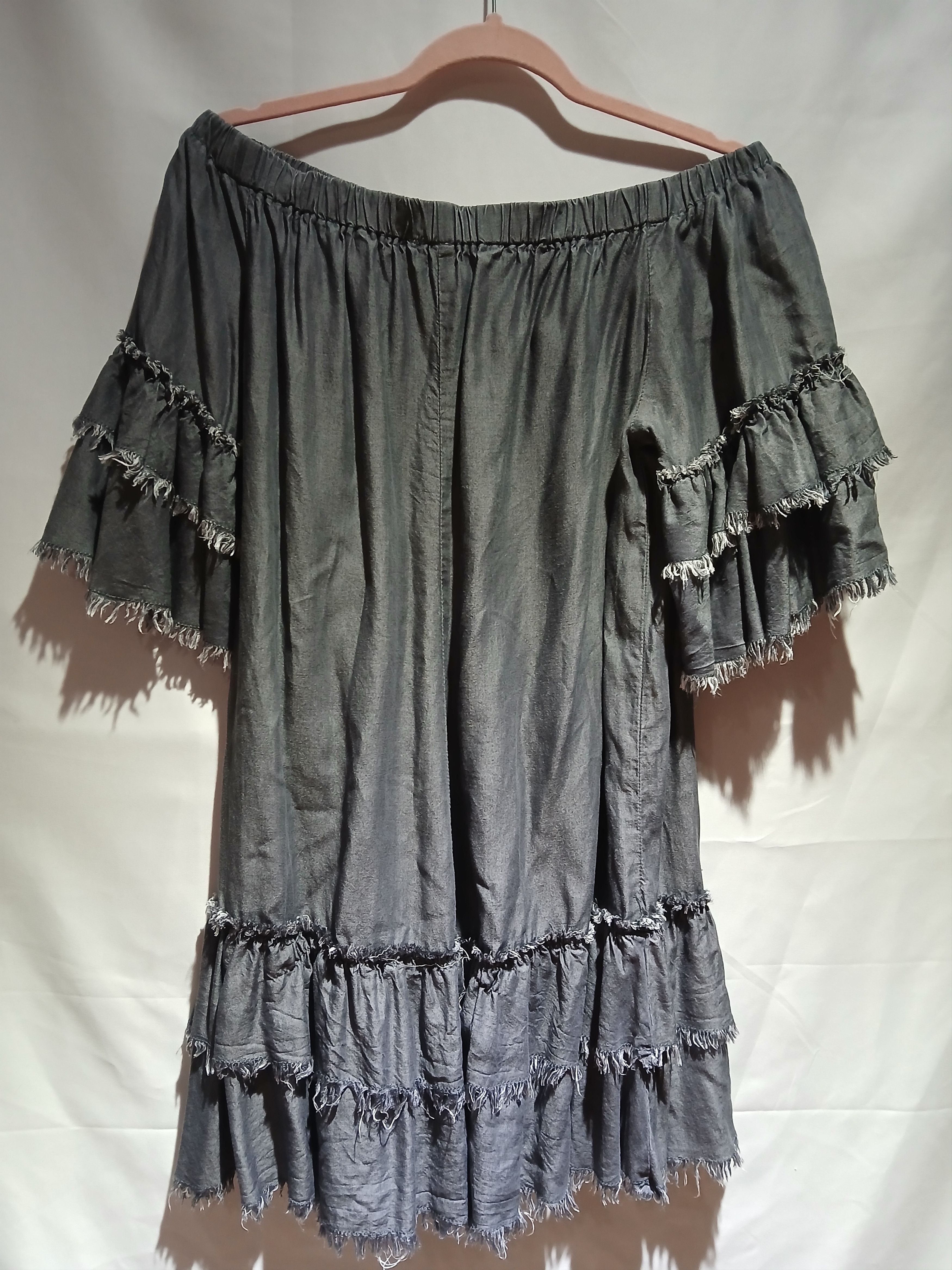 ELAN Elan grey peasant boho dress size large Size L / US 10 / IT 46 - 4 Thumbnail