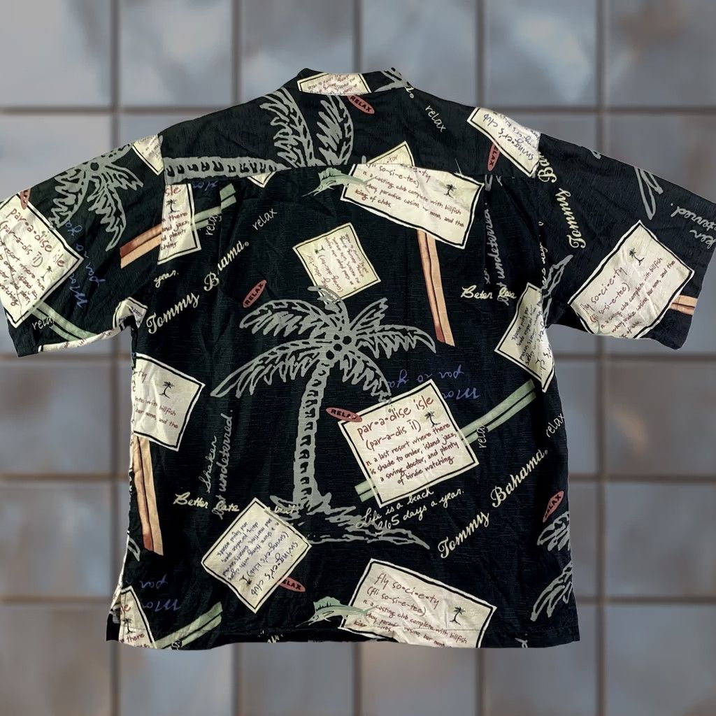 Tommy Bahama Tommy Bahama Hawaiian Silk Shirt Mens Large Black Button-Up Palms Trees Shirt Size US L / EU 52-54 / 3 - 1 Thumbnail