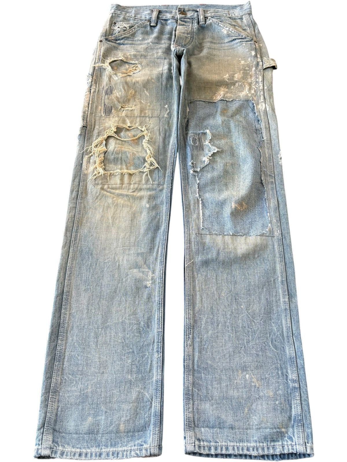 Denim & Supply Ralph Lauren Vintage Denim Supply Carpenter Painted Patches Loose Jeans Size US 30 / EU 46 - 1 Thumbnail
