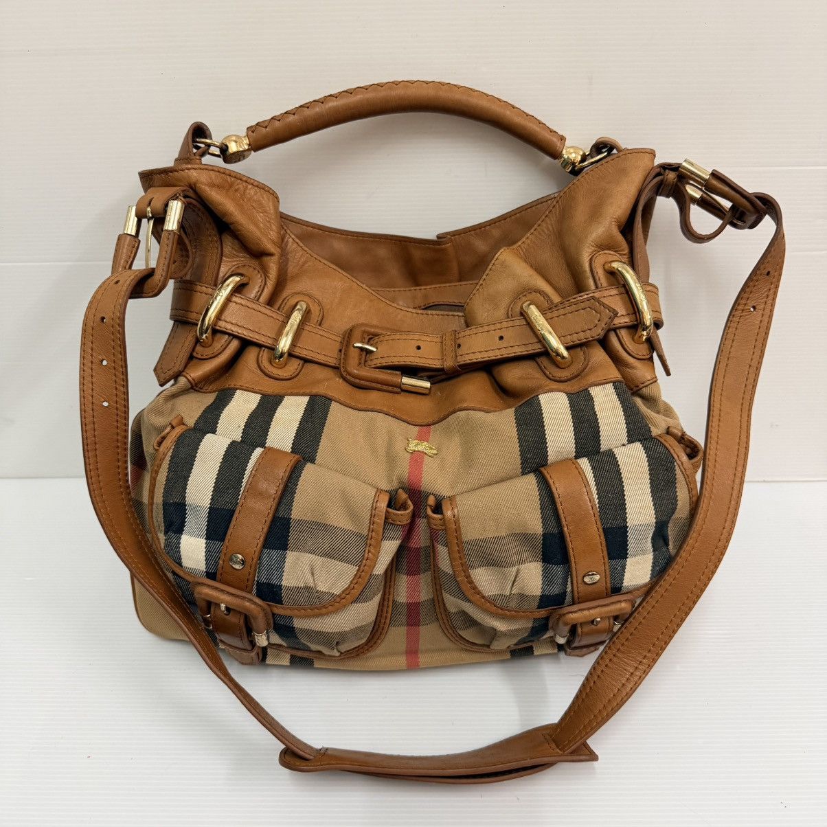 Burberry Burberry Novacheck Canvas Large Shoulder Bag Size ONE SIZE - 1 Thumbnail