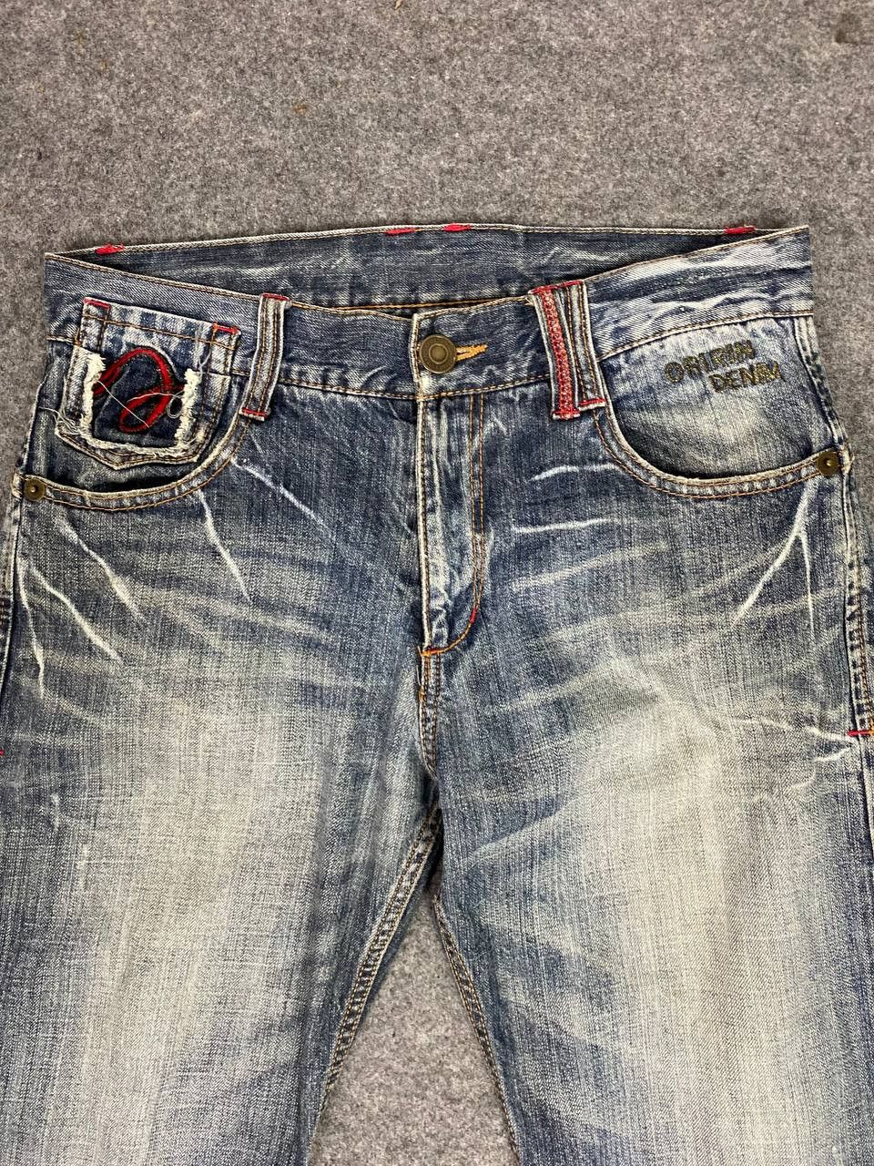 Japanese Brand japanese brand nice faded design denim Size US 33 - 8 Thumbnail