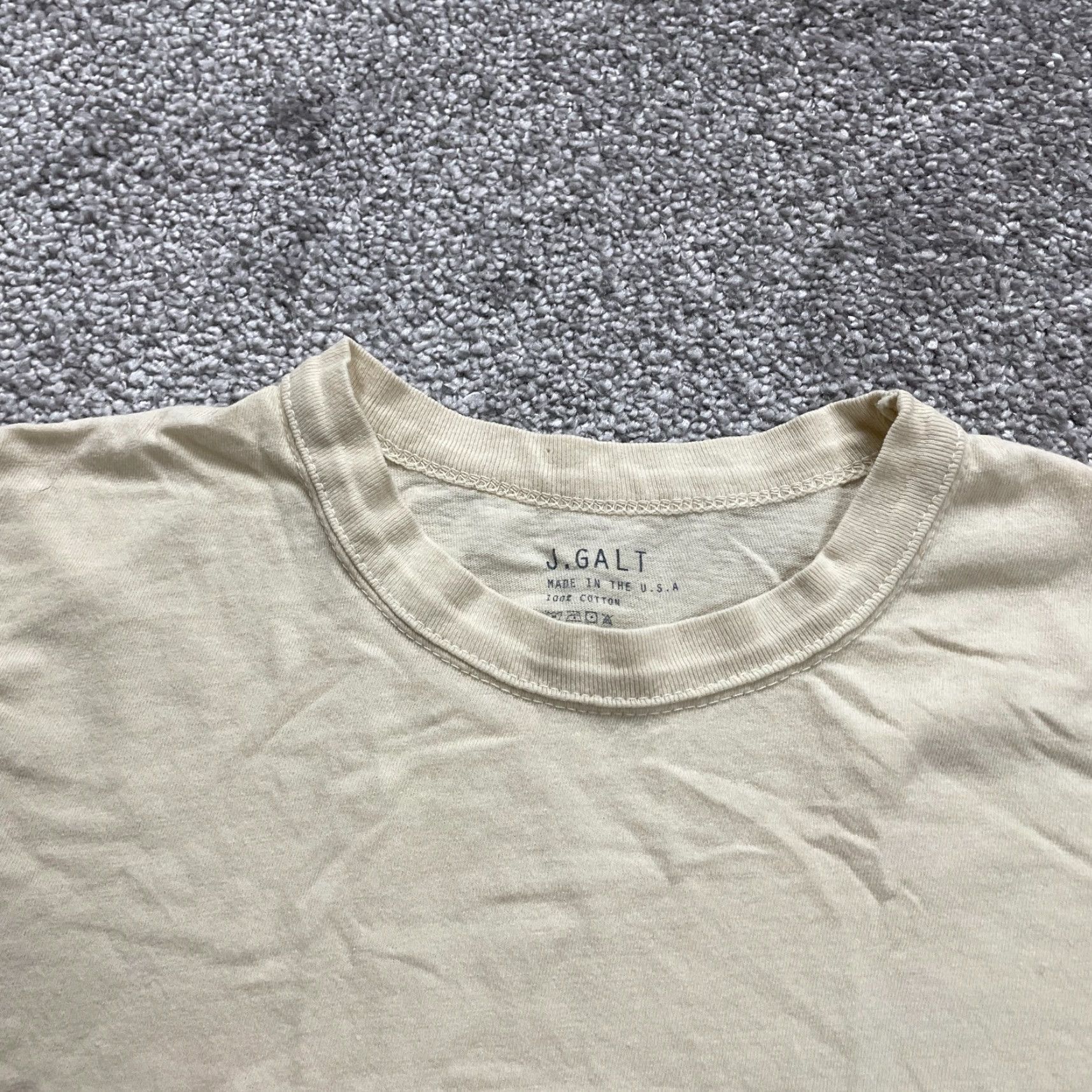 Vintage JOHN GALT Women Juniors T-Shirt One Size Beige Crew Neck Short Sleeve Casual Basic Cotton Size ONE SIZE - 3 Thumbnail