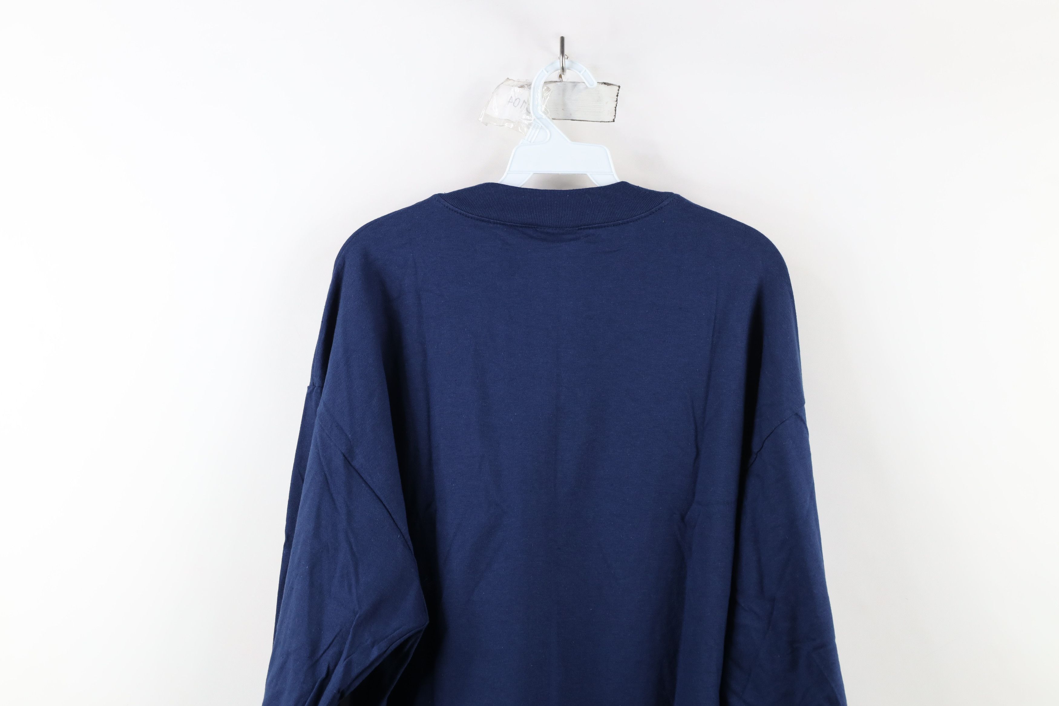 Hanes × Vintage Vintage 90s Hanes Beefy Cotton Long Sleeve T-Shirt Navy Blue Size US XL / EU 56 / 4 - 10 Thumbnail