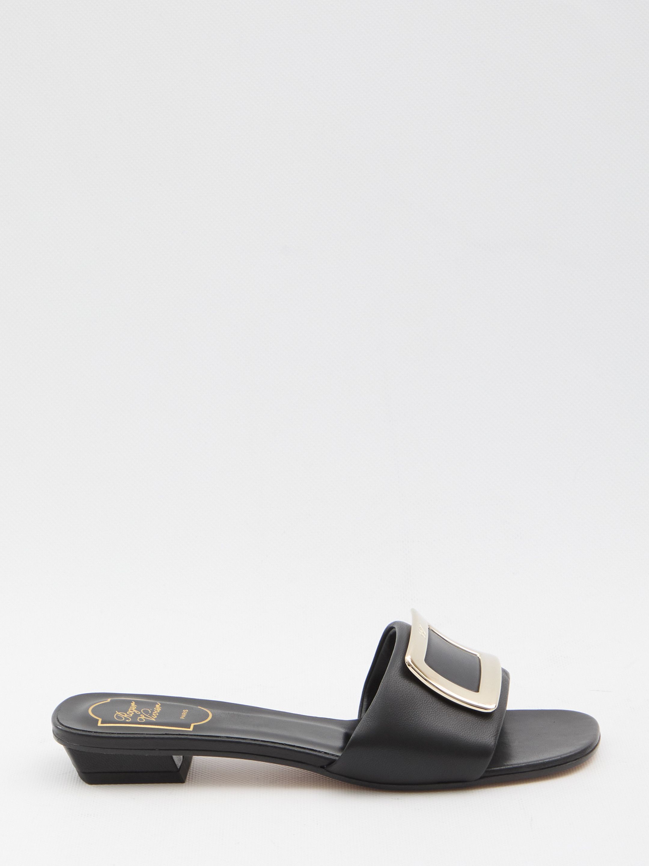 Roger Vivier RV leather slides 37.5 - USA Duties Paid