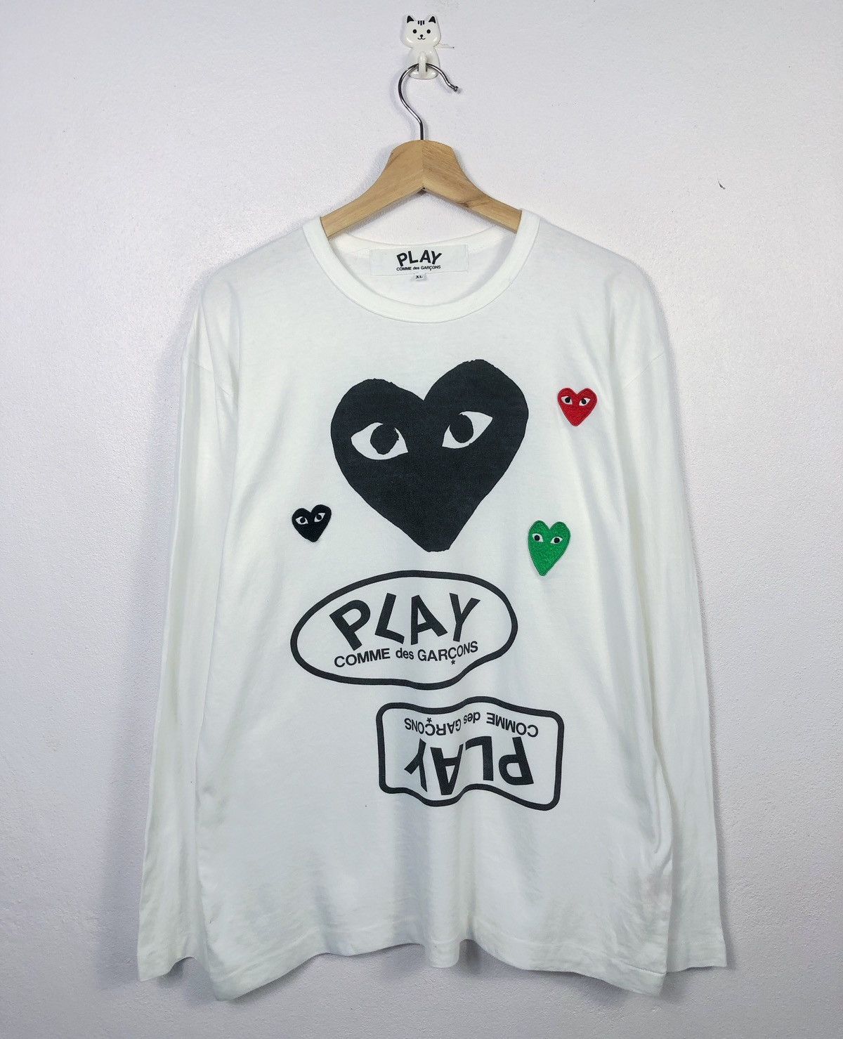 PLAY COMME des GARÇONS 長袖Tシャツ S ホワイト PLAY COMME des