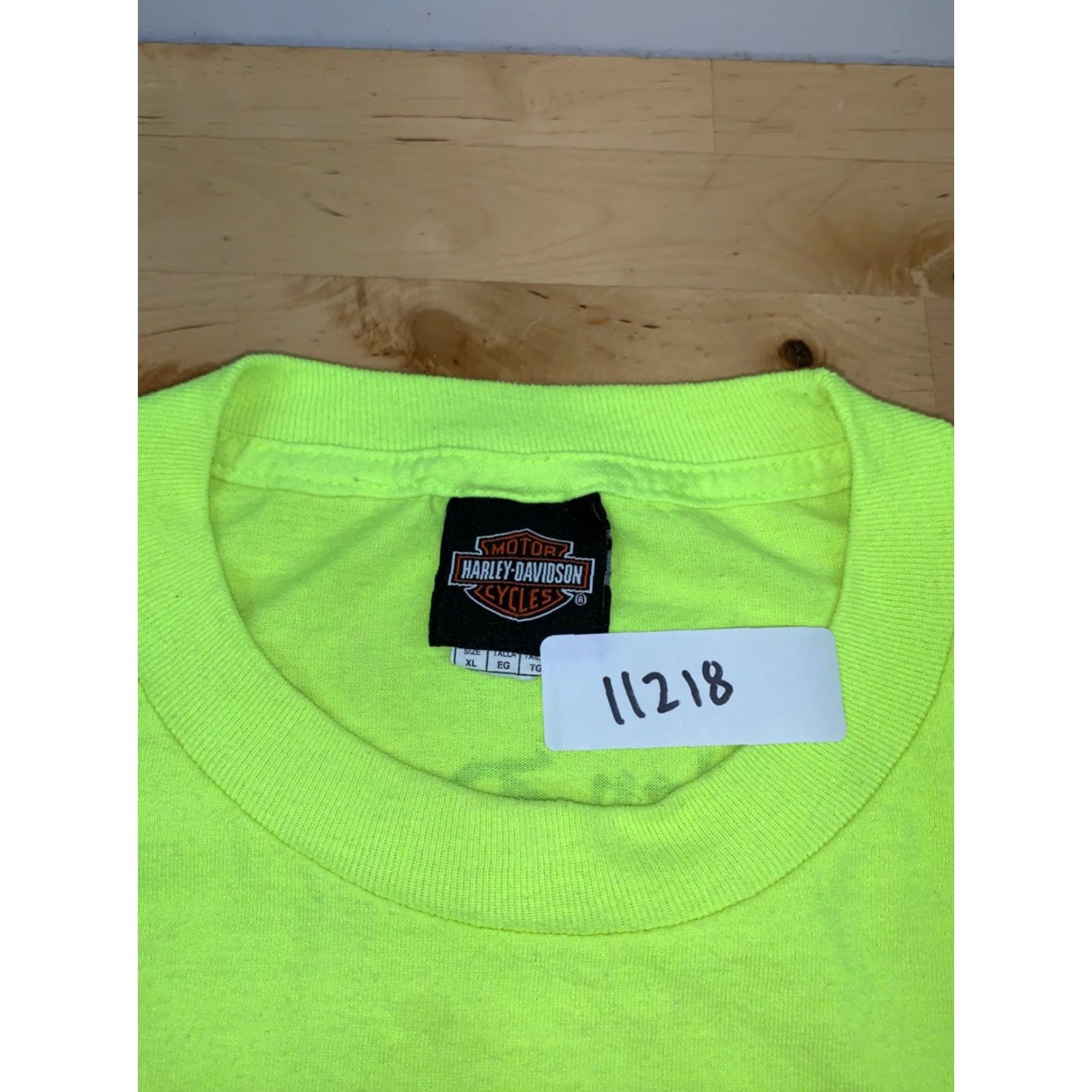 Harley Davidson VINTAGE Harley-Davidson Shirt Mens XL Eagle Kentucky Neon Yellow Casual Work 11218 Size US XL / EU 56 / 4 - 3 Thumbnail