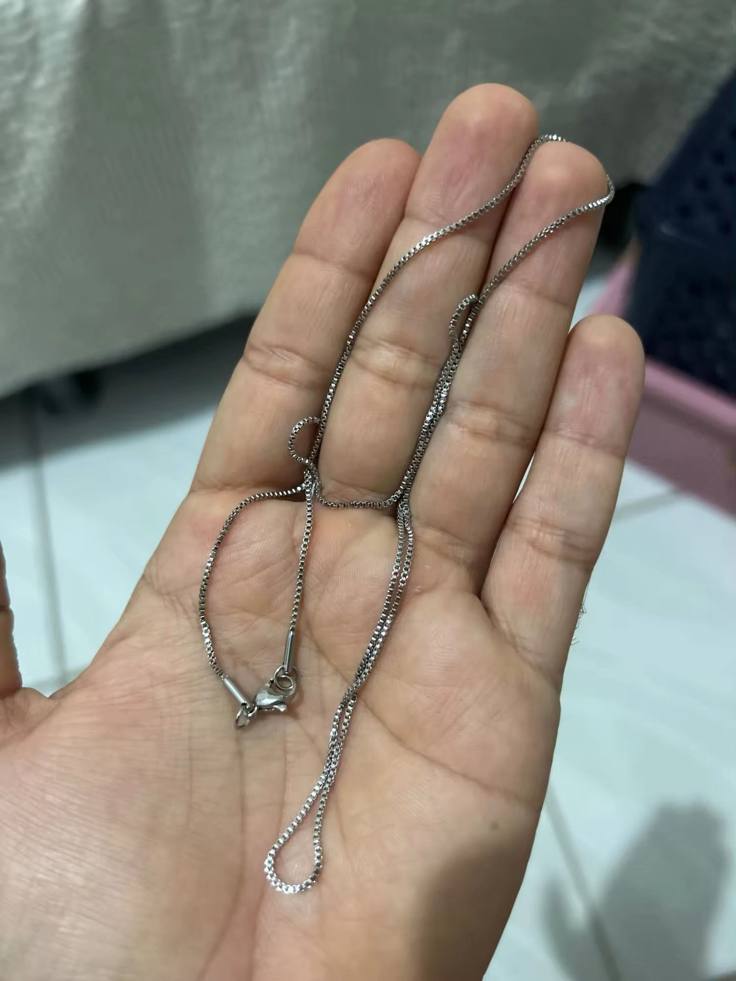Other 1mm Steel Box Chain Choker Necklace Size ONE SIZE - 3 Thumbnail