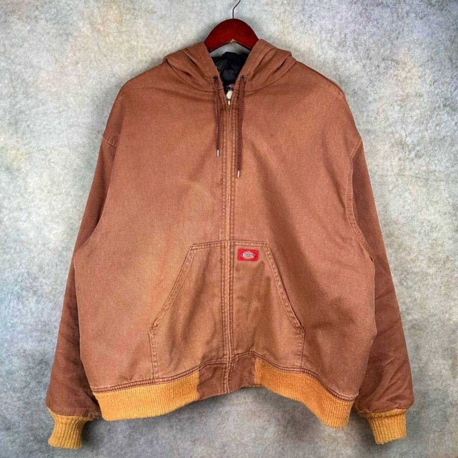 Dickies × Vintage Vintage Brown Dickies Work Jacket Sz 2X Brown 90s Full Zip Size US XXL / EU 58 / 5 - 1 Thumbnail