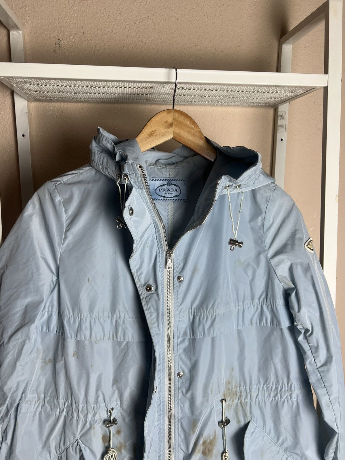 Prada Prada Light Blue Nylon Parka Jacket Stains Size M / US 6-8 / IT 42-44 - 9 Thumbnail
