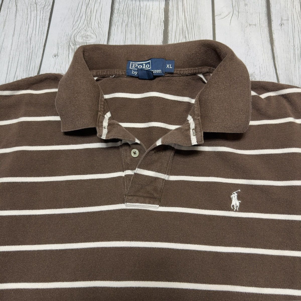 Polo Ralph Lauren × Vintage Vintage Polo striped shirt Size US XL / EU 56 / 4 - 3 Thumbnail