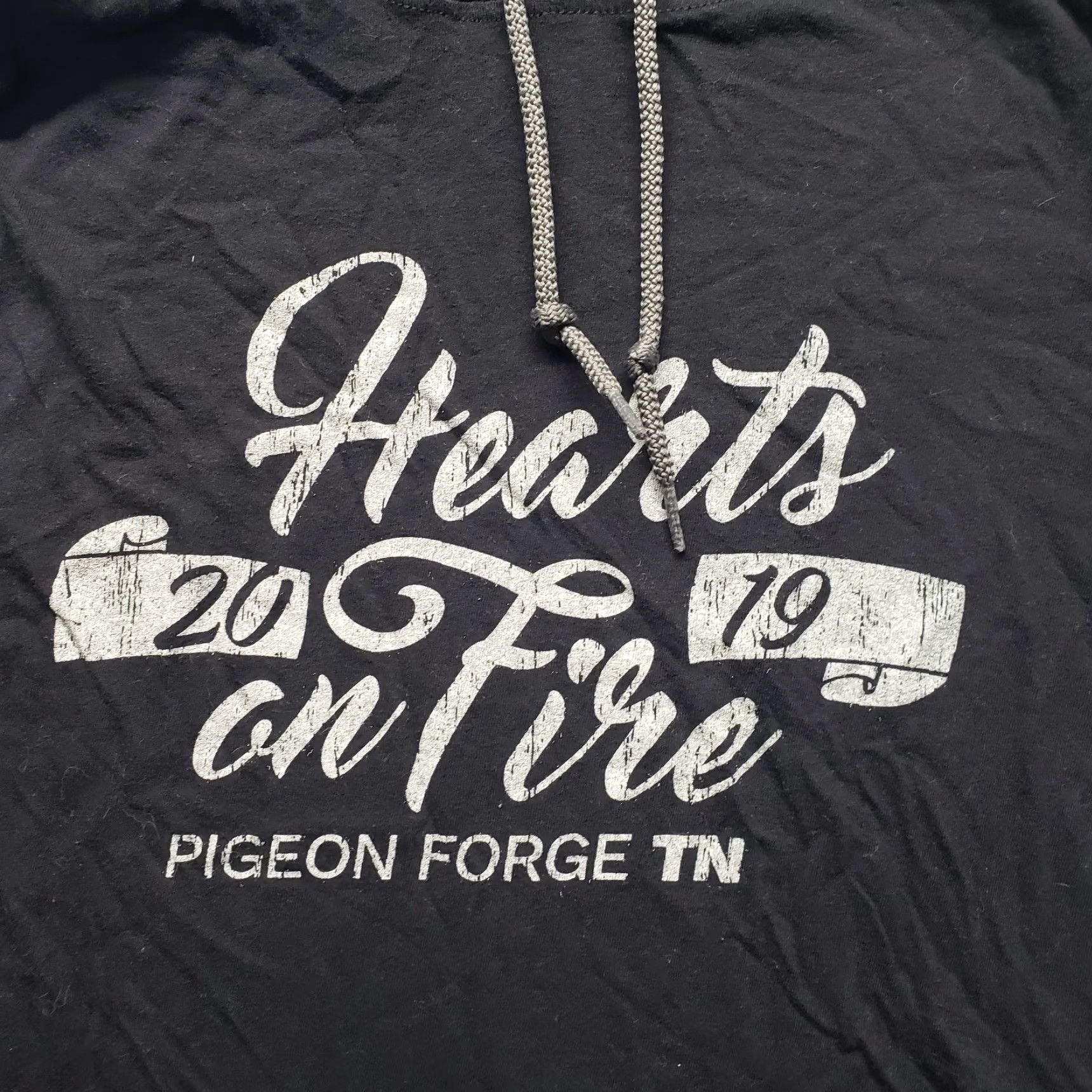 Vintage Hearts on Fire Hoodie Sweater Unisex Adults S Gray Lightweight Cotton Small 90s? Size US S / EU 44-46 / 1 - 2 Thumbnail