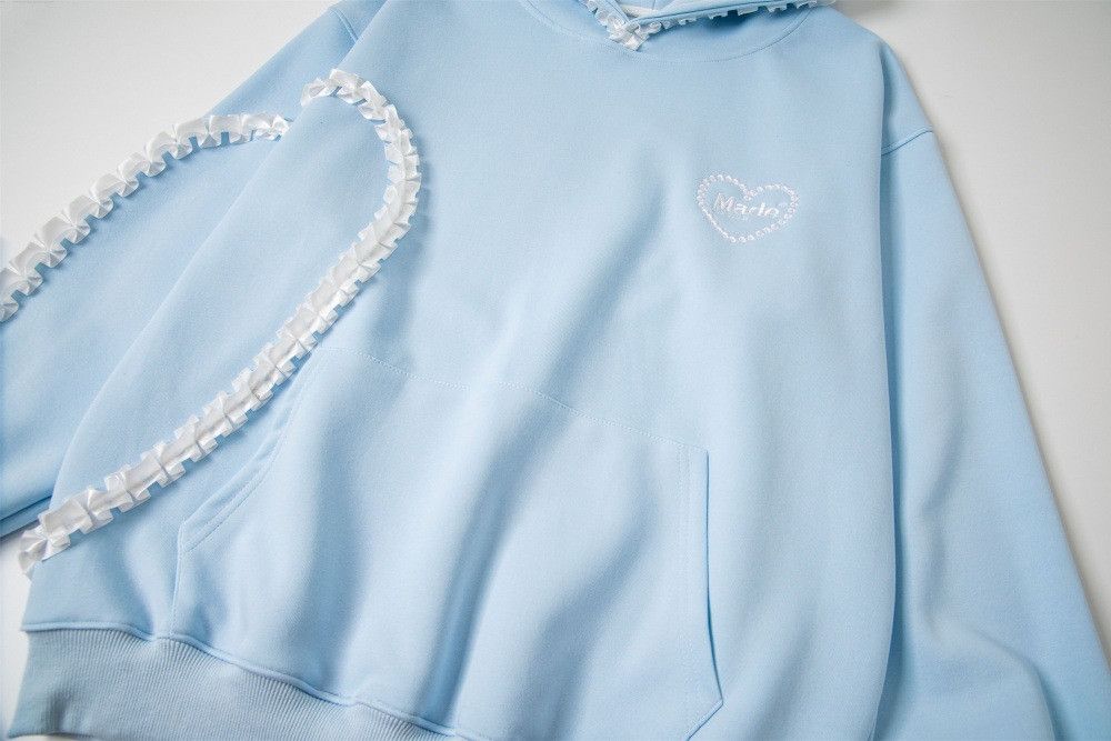 Vintage Men's trendy loose casual heart-shaped hoodie Size US M / EU 48-50 / 2 - 4 Thumbnail