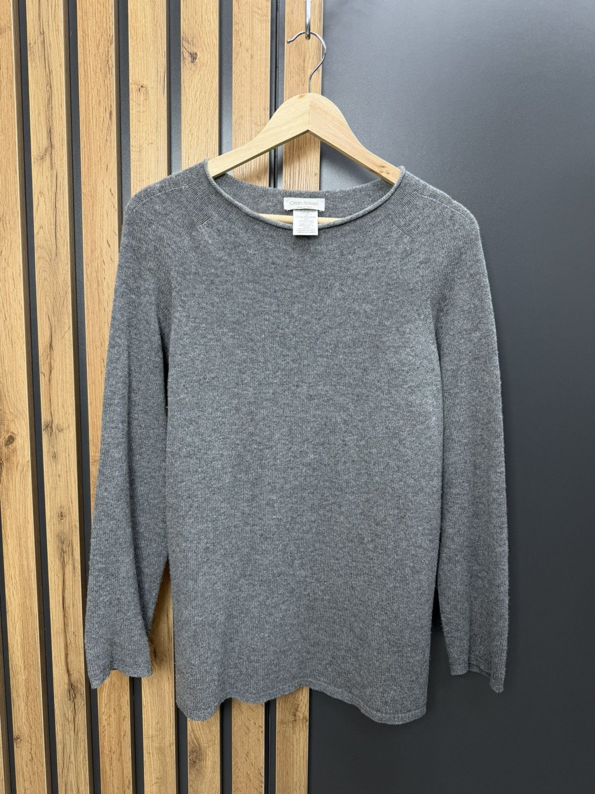 Gran Sasso Gran Sasso Womens Wool Knit Sweater Grey Size 48 Size XL / US 12-14 / IT 48-50 - 1 Thumbnail
