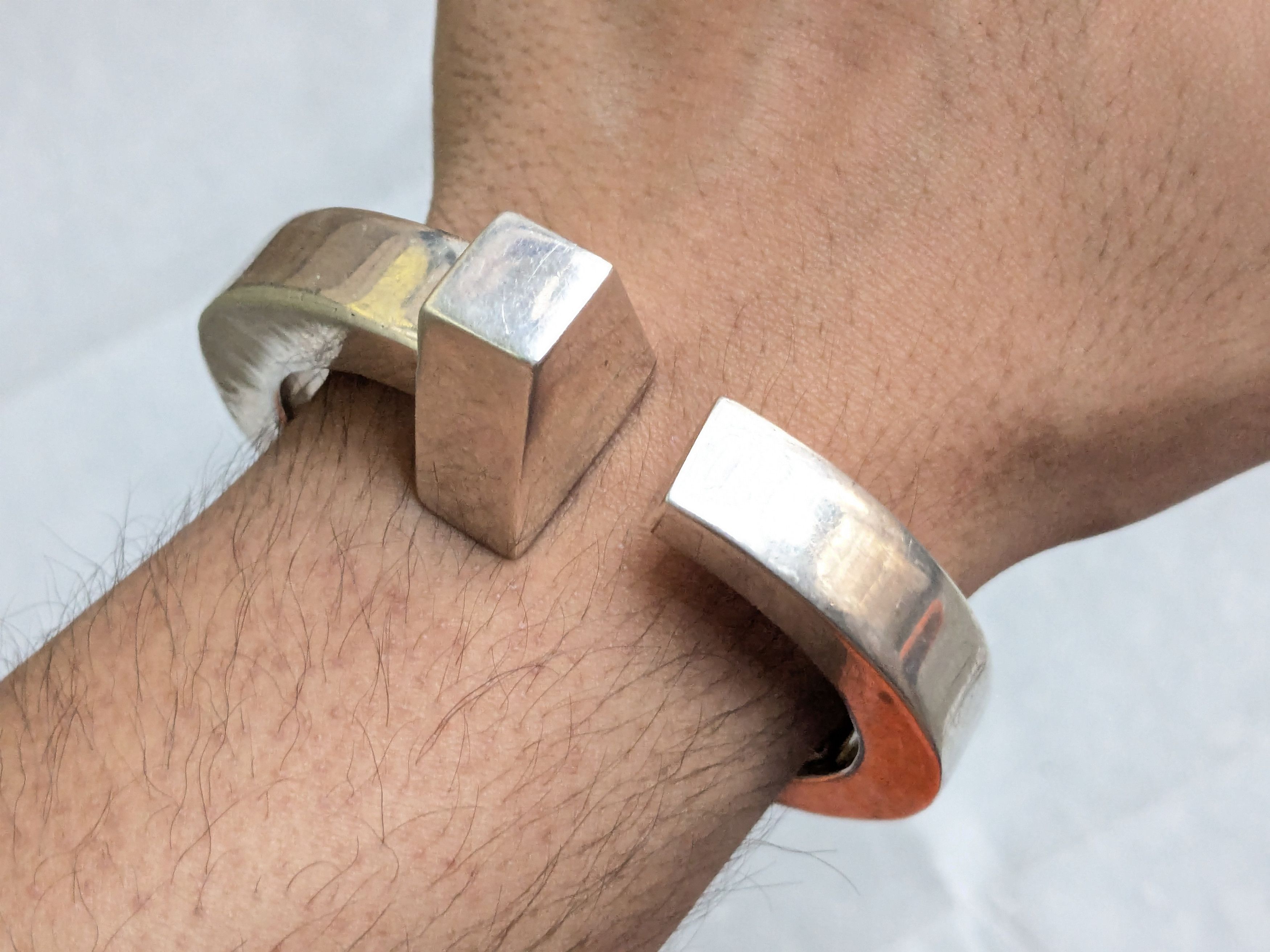 Jewelry Vintage Sterling Silver Bracelet 6.5" Avant Garde Modern Size ONE SIZE - 18 Thumbnail