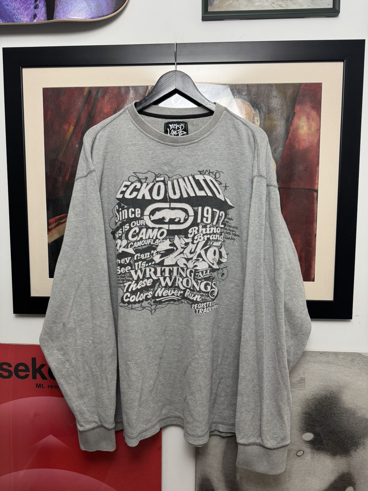 Ecko Unltd. Ecko Unltd. Vintage Y2k Thermal Waffle Longsleeve Rap Rare Size US XXL / EU 58 / 5 - 1 Thumbnail