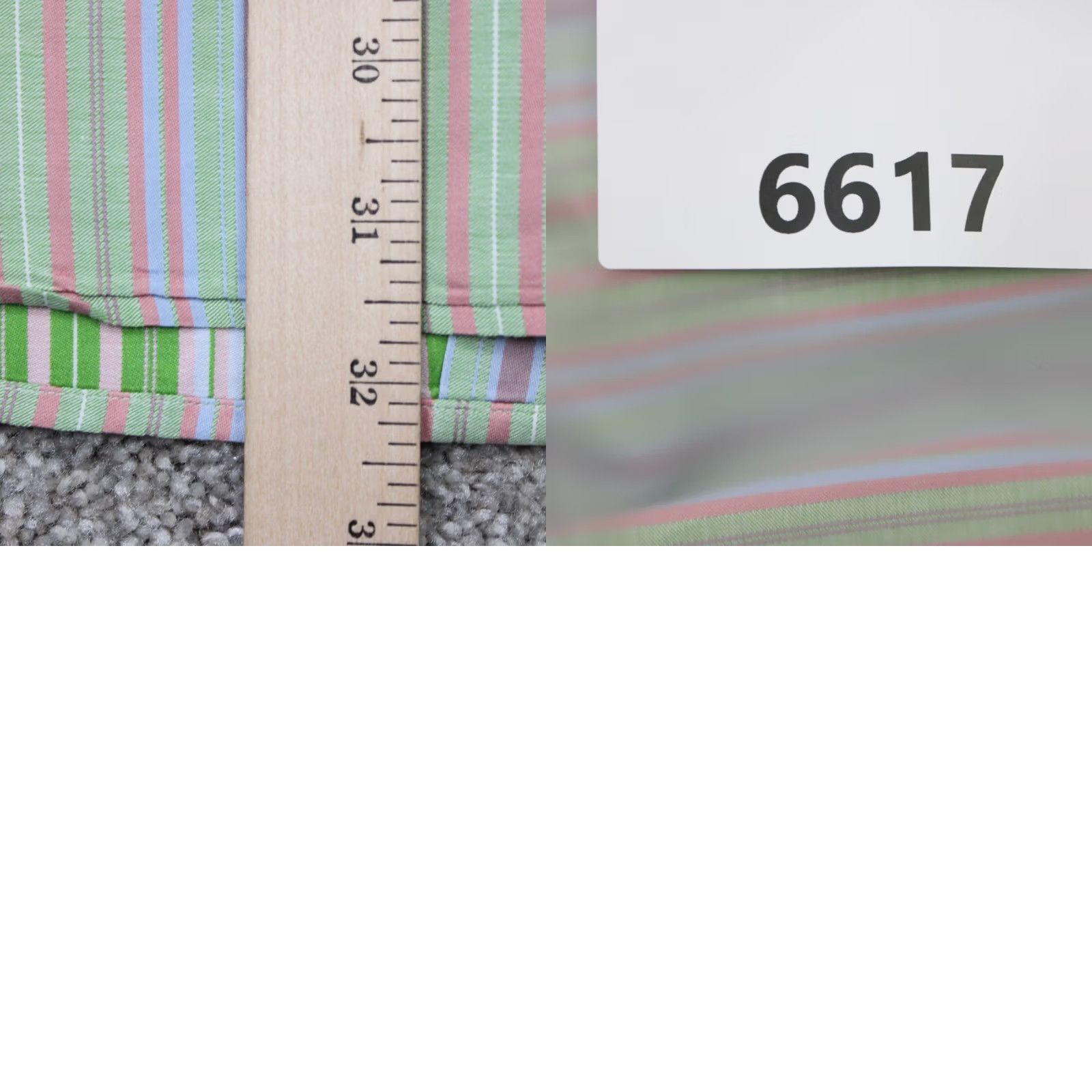 Vintage Gene Meyer Shirt Mens Large Green/Orange/Purple Striped Cotton Button-Up L/S Size US L / EU 52-54 / 3 - 9 Thumbnail