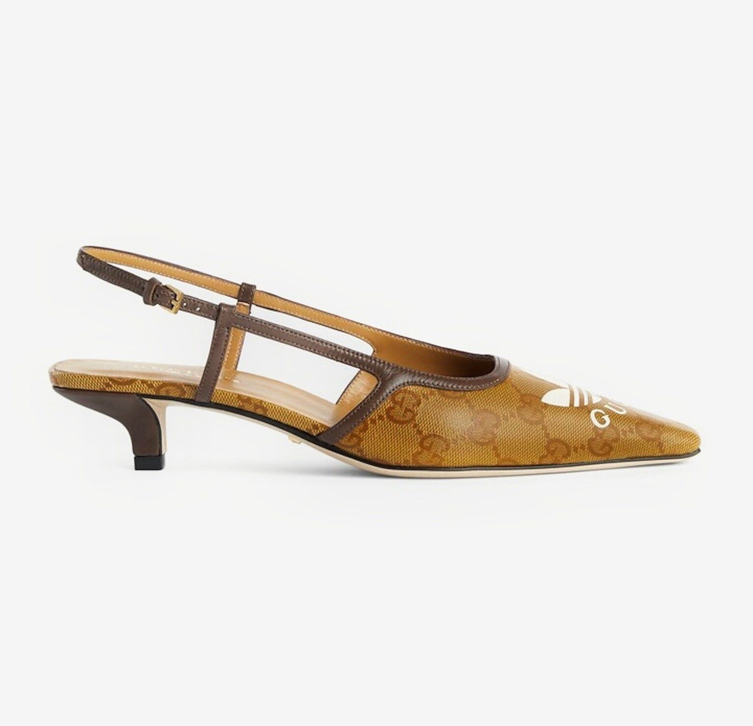 image of Gucci X Adidas GG Slingback Pumps Size 39.5 in Beige, Women's