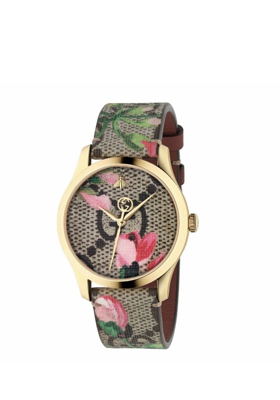 Gucci G Timeless Pink Blooms Print Dial Ladies Watch