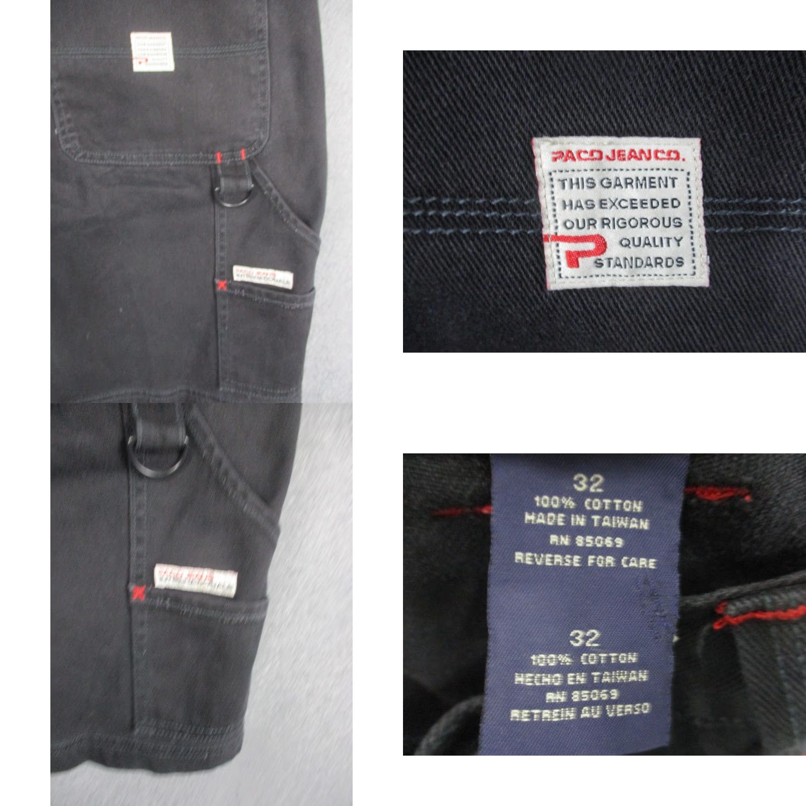 Vintage Paco Jean Company Cargo Shorts Mens 32 Black Denim Utility Pockets Cargo Shorts Mens Black Denim Workwear Relaxed Fit 12in Inseam Size US 32 / EU 48 - 8 Thumbnail