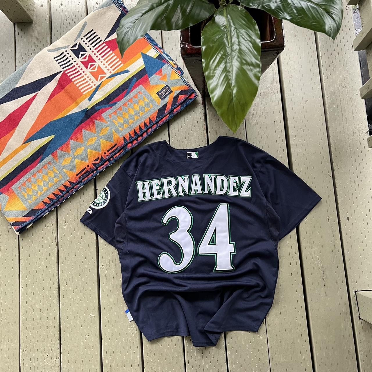 MLB × Vintage Seattle Mariners Hernandez Majestic Authentic MLB Jersey 52 Size US XL / EU 56 / 4 - 2 Thumbnail