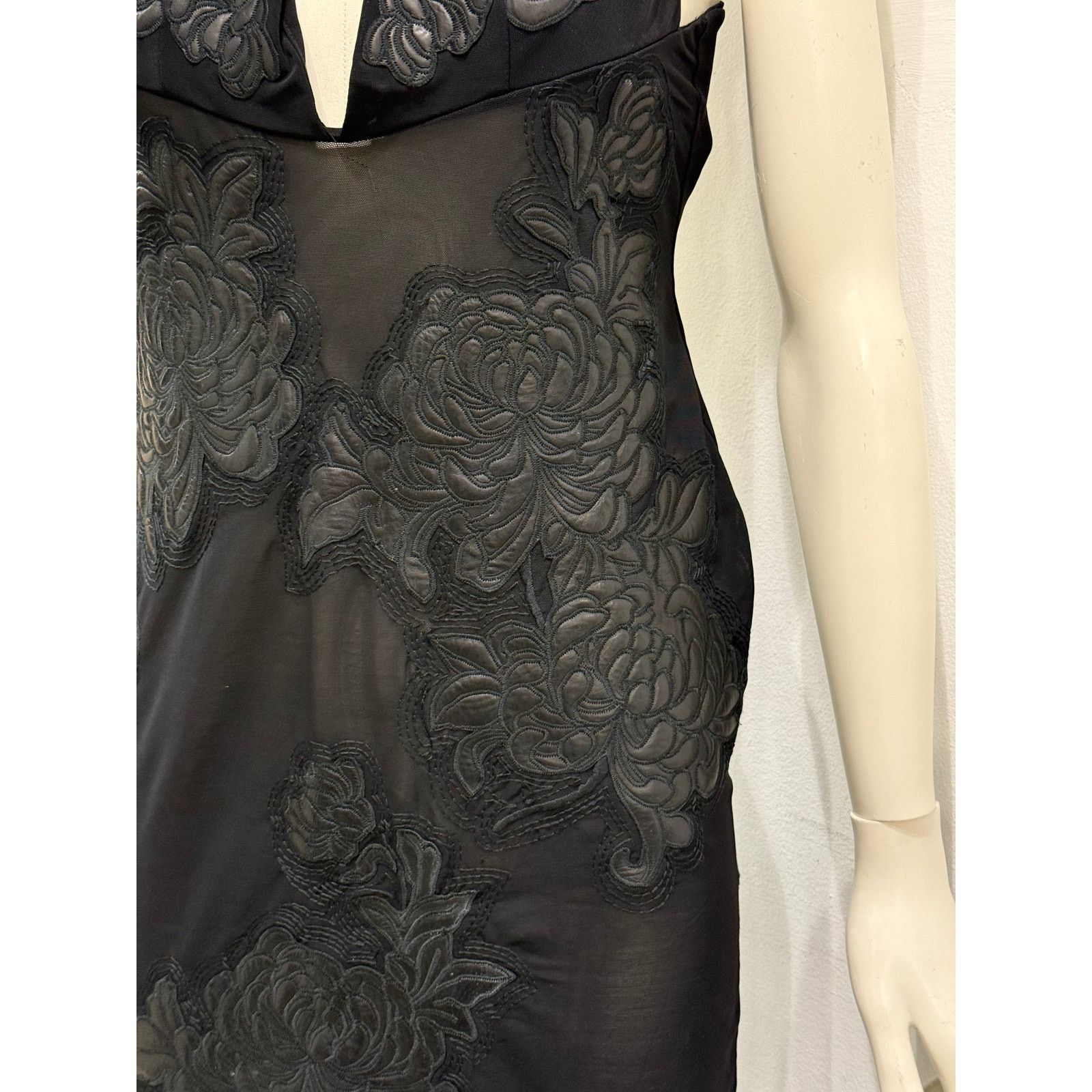 Roberto Cavalli A/W2002 Roberto Cavalli runway floral patches sheer dress Size S / US 4 / IT 40 - 4 Thumbnail