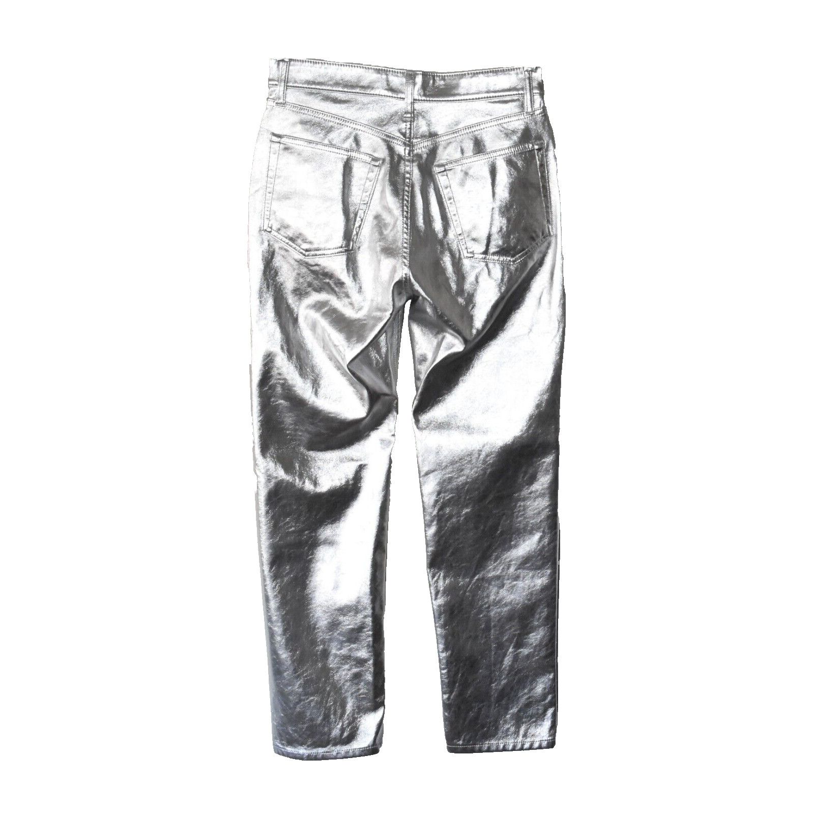 Gap NEW GAP Cheeky Straight Hi Rise Vegan Leather Jeans 28 $98 Size 28" / US 6 / IT 42 - 3 Thumbnail