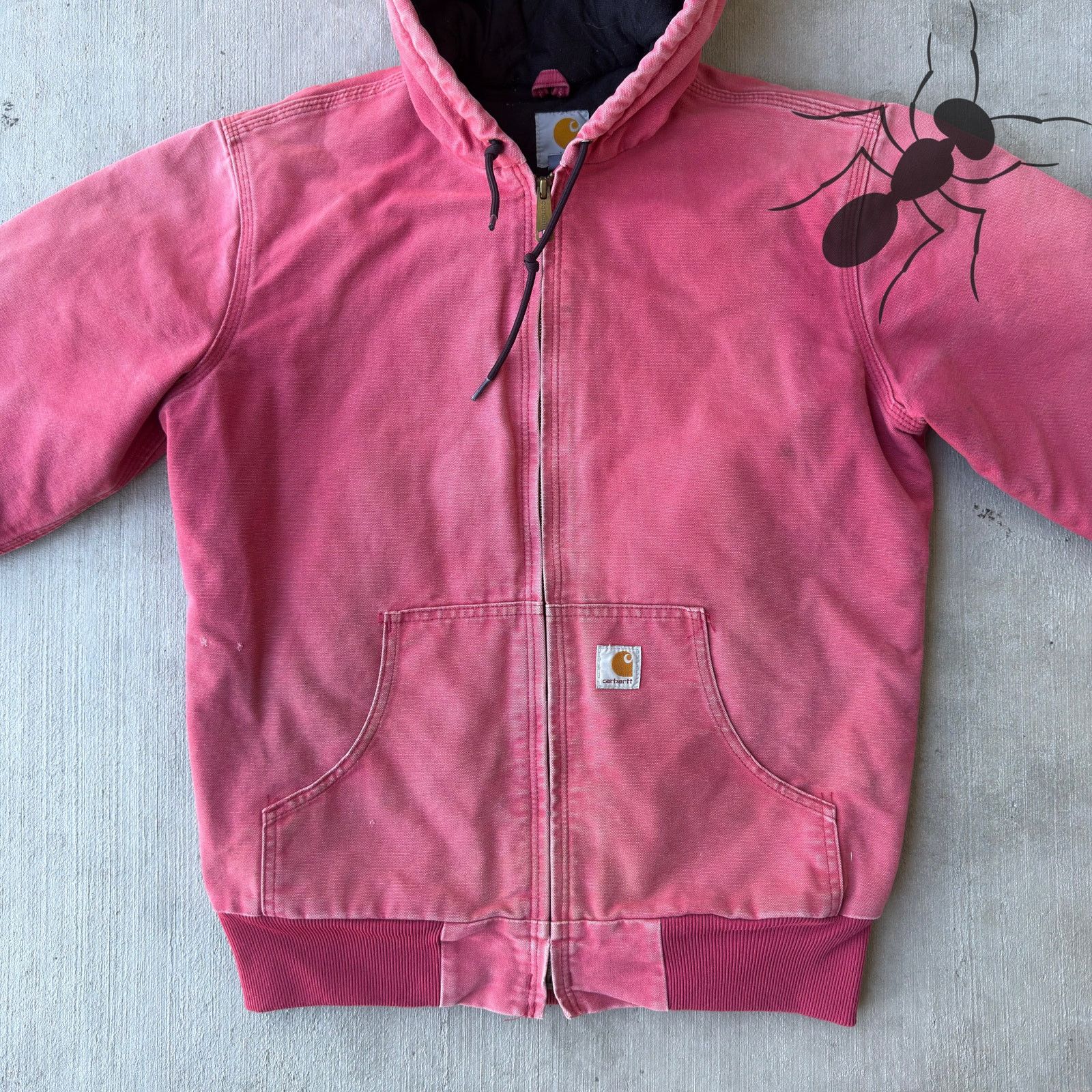 Carhartt × Vintage Vintage Y2K Carhartt WOMENS WJ130 pink hooded work jacket Size US S / EU 44-46 / 1 - 3 Thumbnail