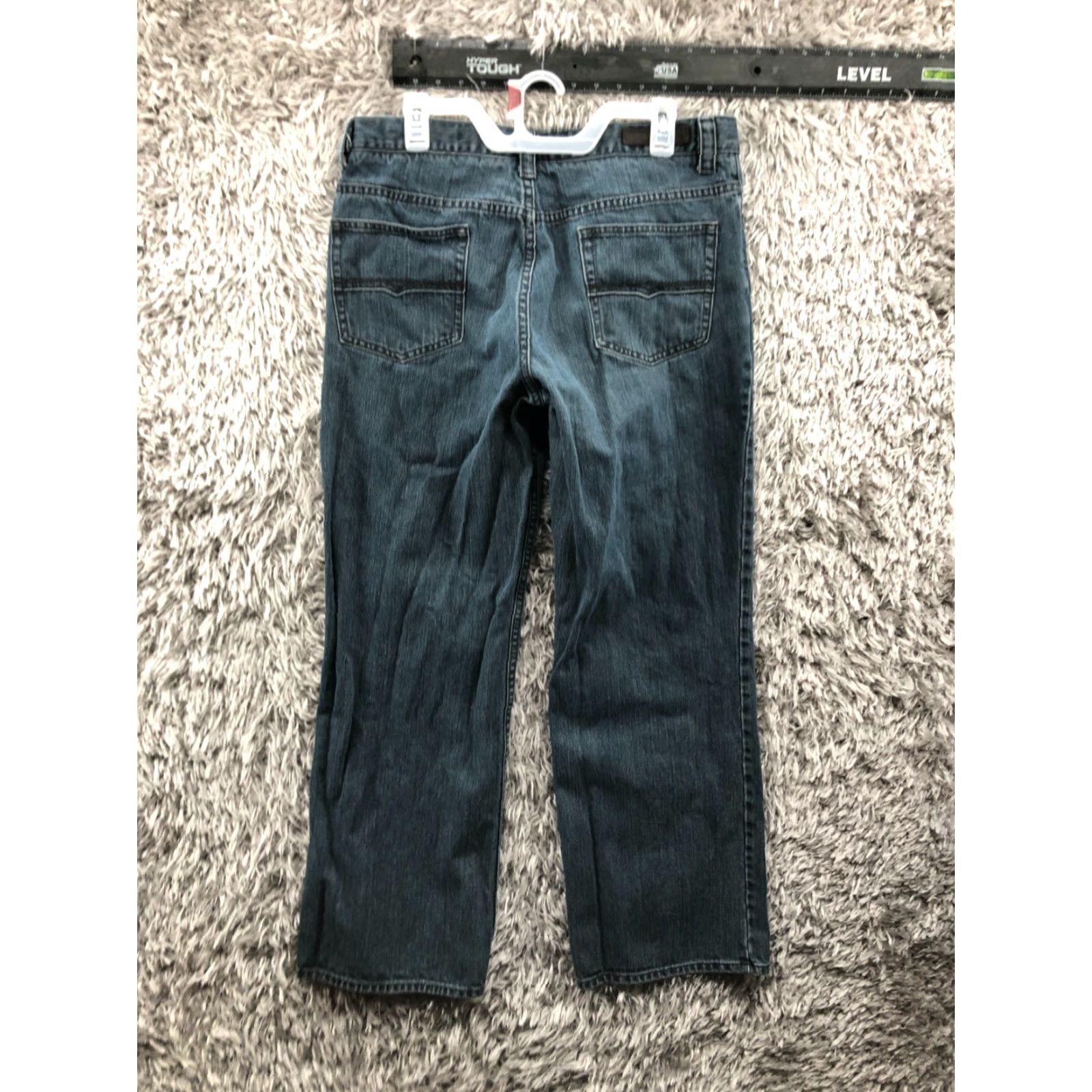 Perry Ellis Perry Ellis Jeans 34x32 Mens Dark Wash Blue Denim Mid Rise Straight Leg 5-Pocket 34 Regular Blue Size US 34 / EU 50 - 6 Thumbnail