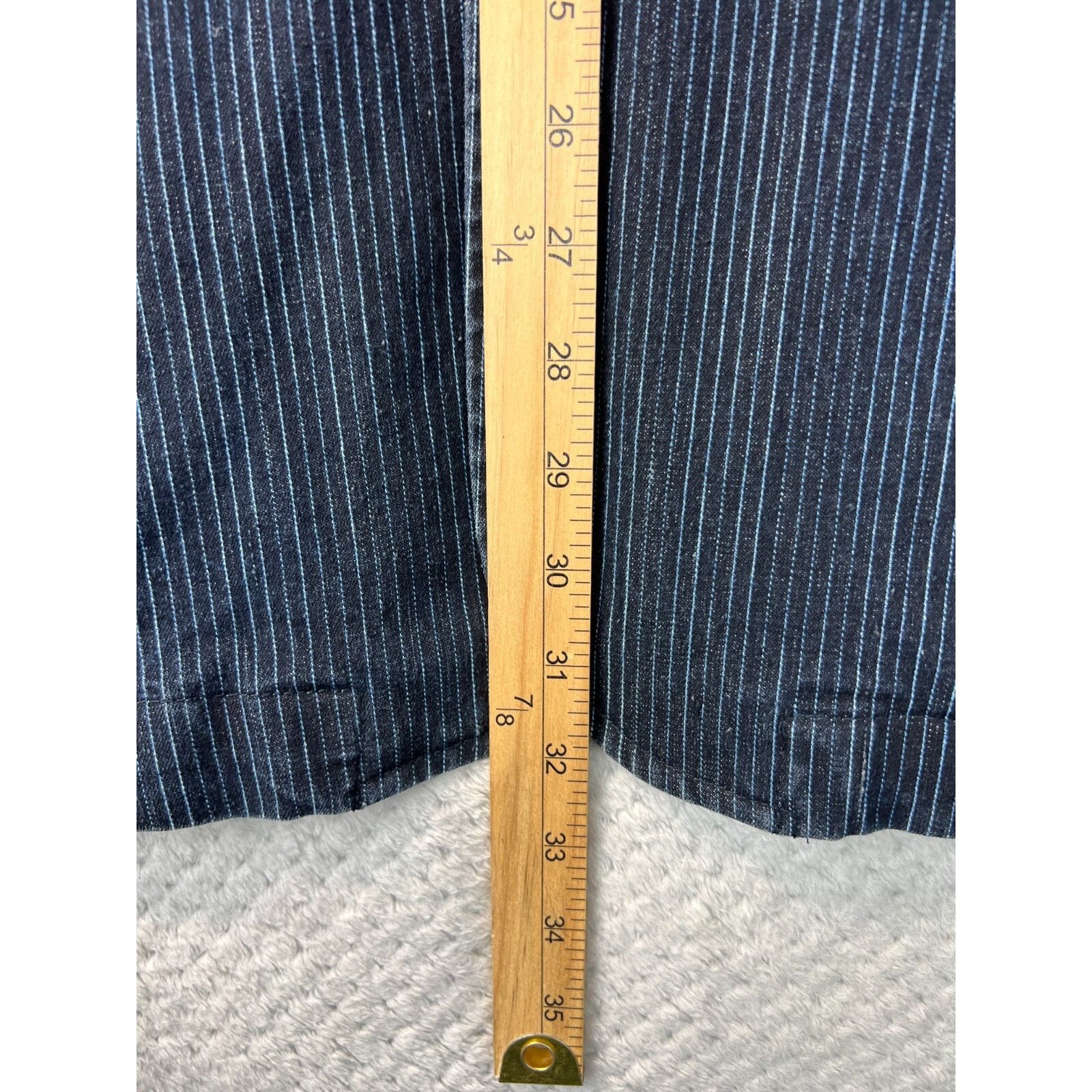 Louis Philippe Louis Philippe Denim Blazer Men Large Striped Vented Jacket Size US L / EU 52-54 / 3 - 9 Thumbnail