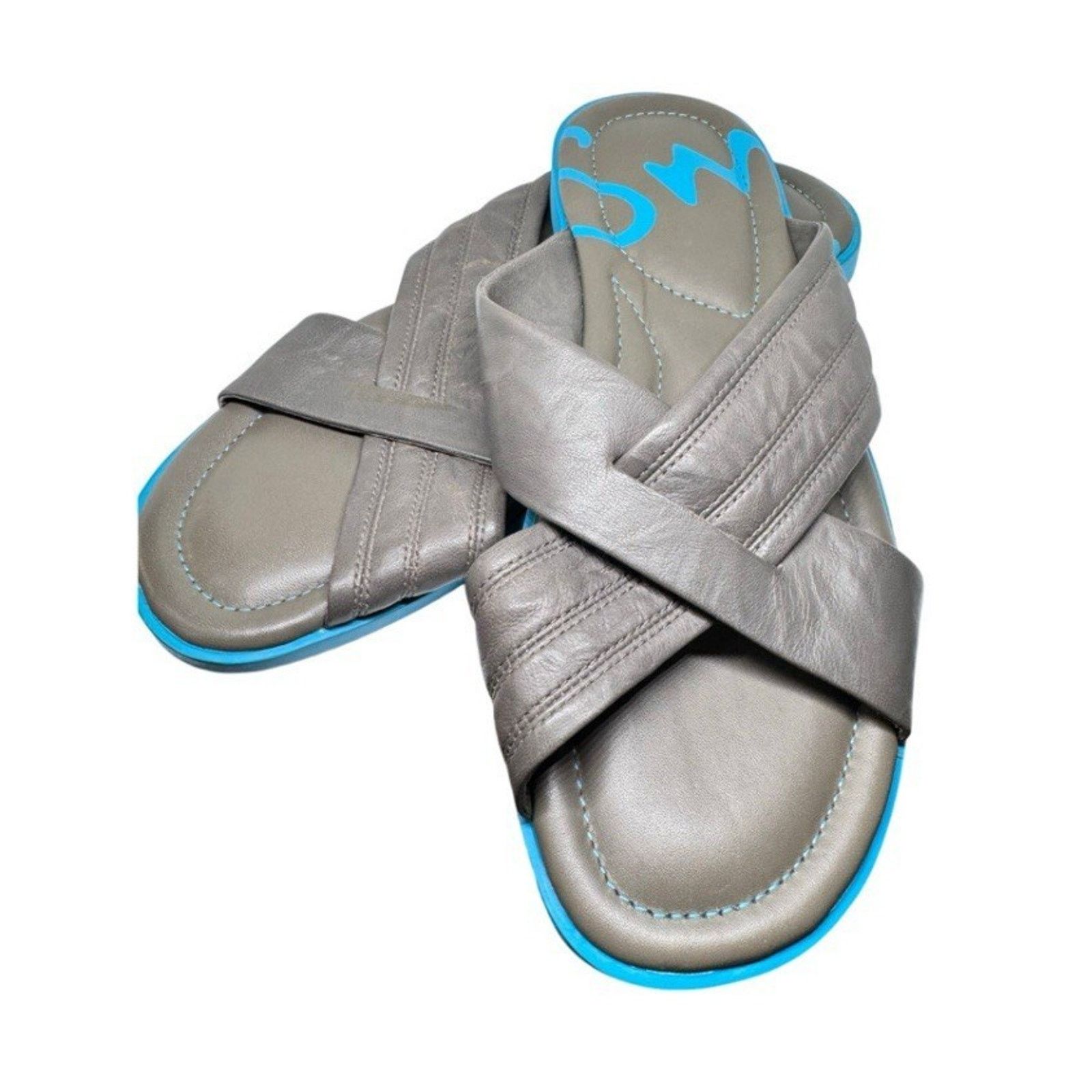 Paul Smith PAUL SMITH GREY LEATHER SLIP ON SHOES MEN UK 8 US 7 EU 40 Size US 7 / EU 40 - 1 Thumbnail