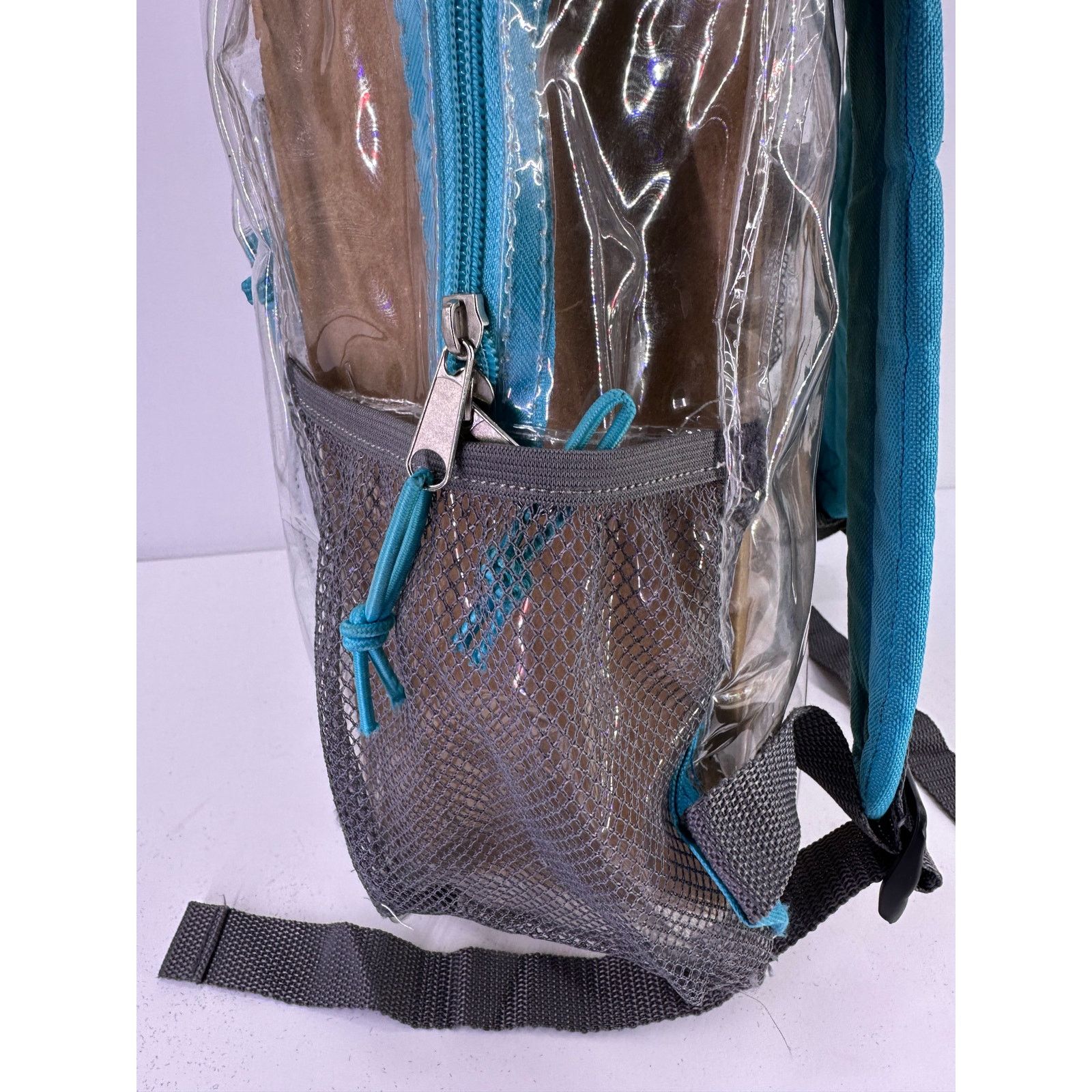 Other Adult Teenager Clear Backpack With Blue Straps 17” Tall Size ONE SIZE - 9 Thumbnail