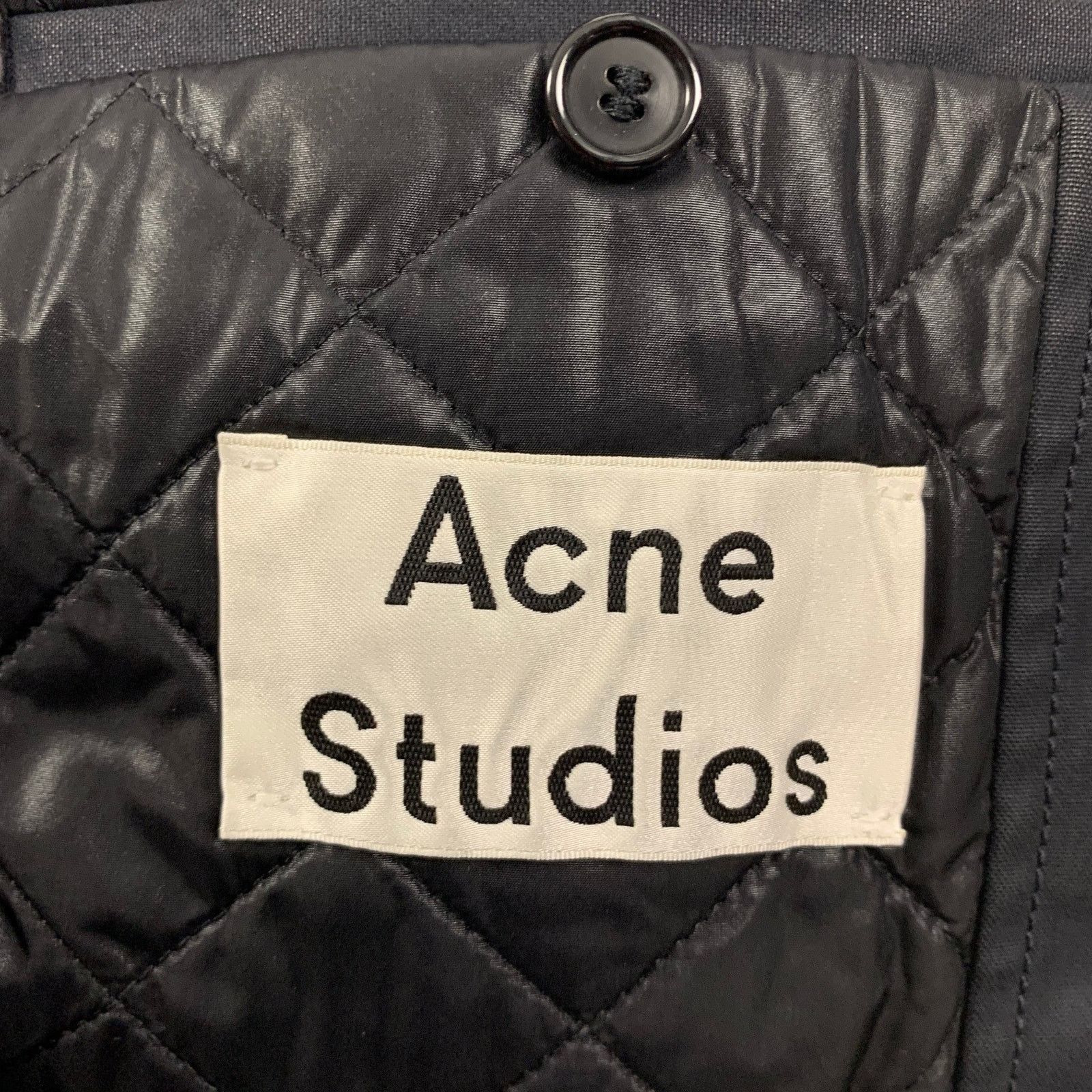 Acne Studios ACNE STUDIOS Size M Navy Coated Cotton Buttoned Coat Size US M / EU 48-50 / 2 - 6 Thumbnail