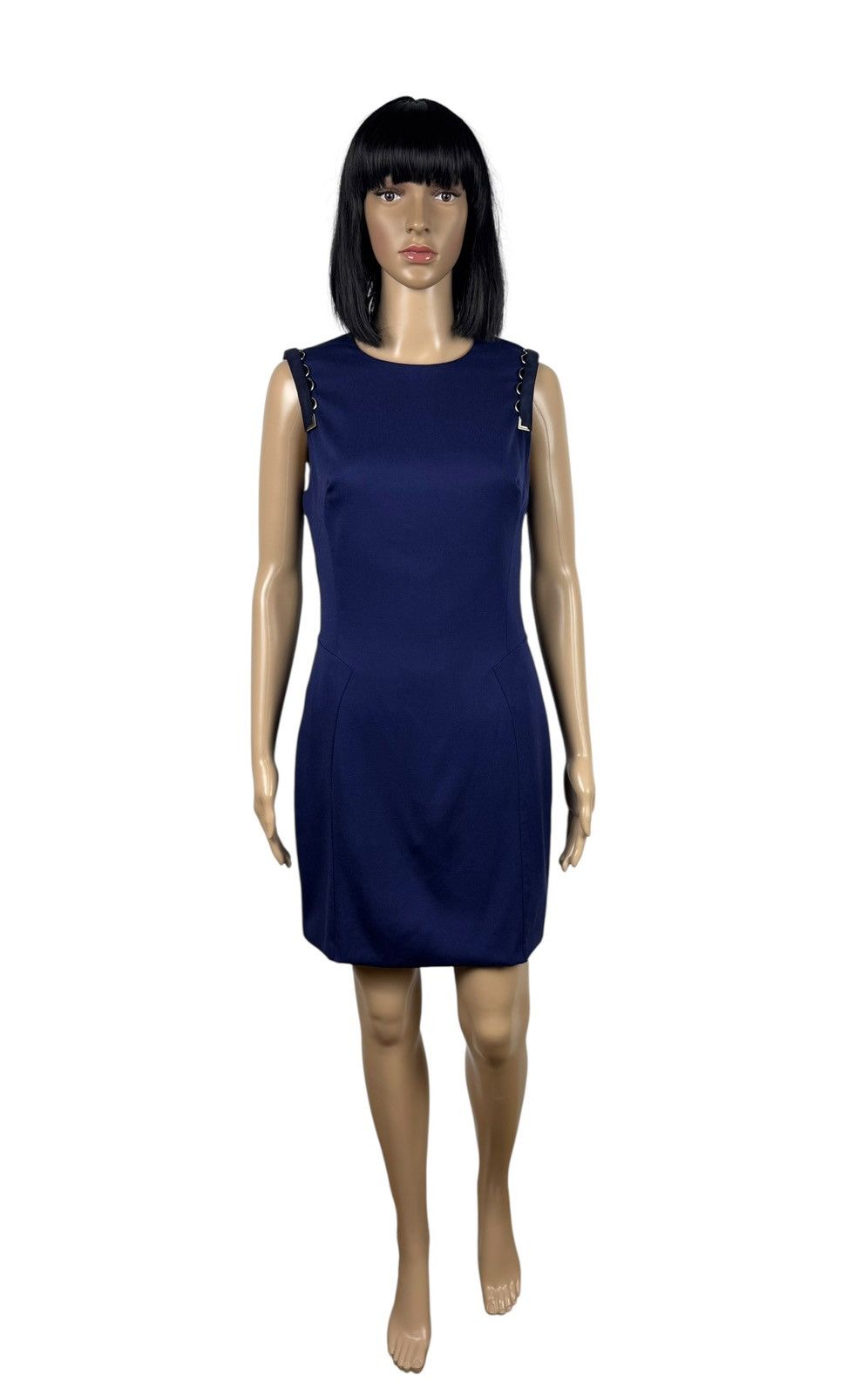 Versace Versace Wool Sheath Mini Dress Leather Decor size 44 Size M / US 6-8 / IT 42-44 - 2 Thumbnail
