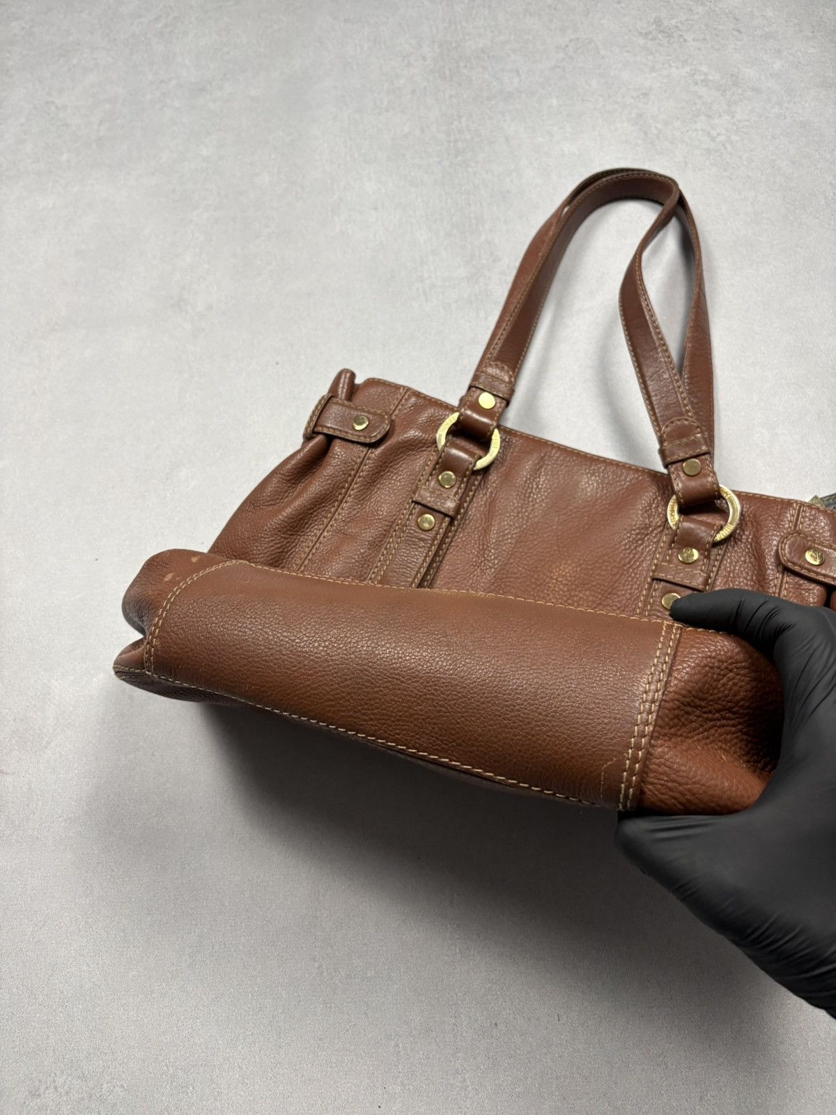 Vintage Goldpfeil Germany 1856 Brown Leather Tote Bag Vintage Luxury Size ONE SIZE - 9 Thumbnail