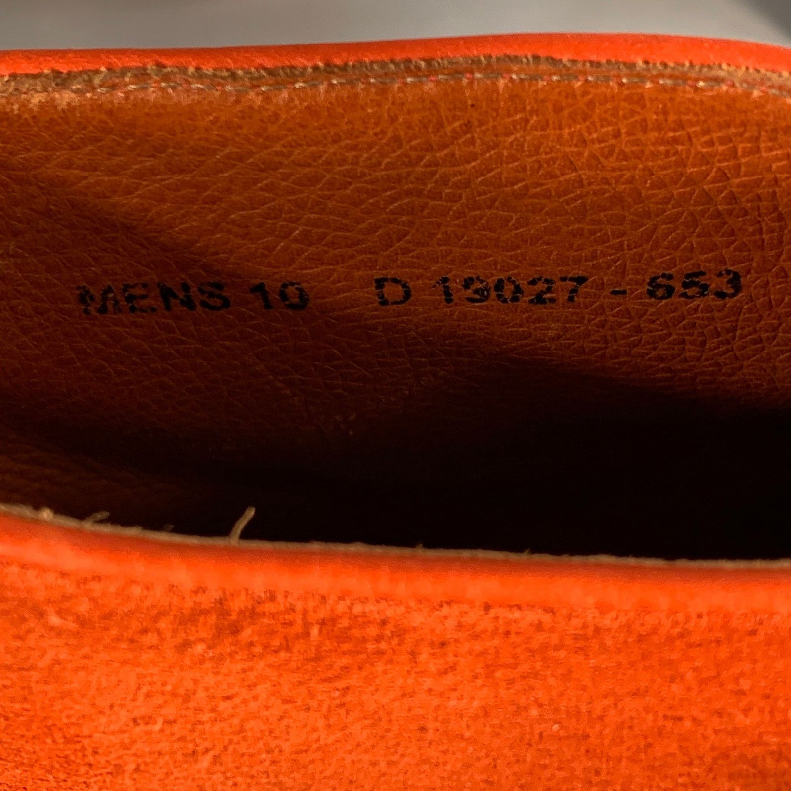 Florsheim 10 Orange Perforated Suede Wingtip Ankle Boots Size US 10 / EU 43 - 8 Thumbnail