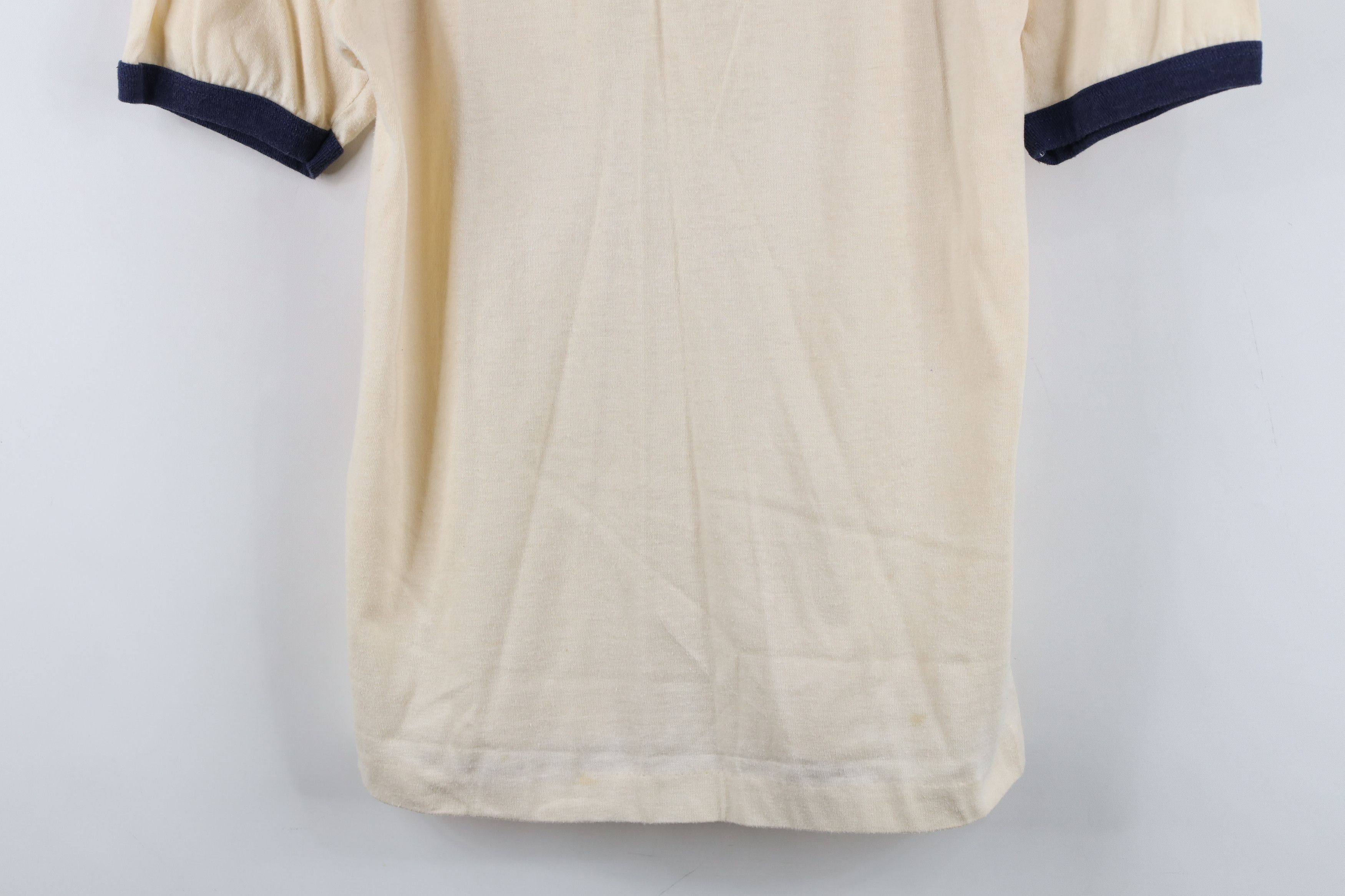 Champion Vintage 70s Champion Mesh Ringer Henley T-Shirt Beige USA Size US L / EU 52-54 / 3 - 3 Thumbnail