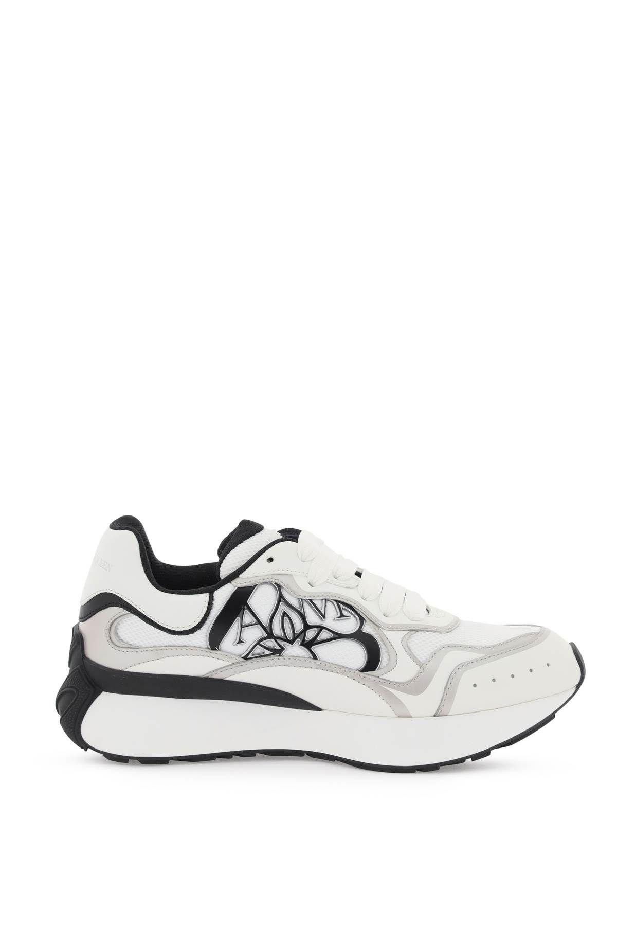 Alexander McQueen o1w1db10725 Sprint Runner in White/Black Size US 12 / EU 45 - 1 Thumbnail