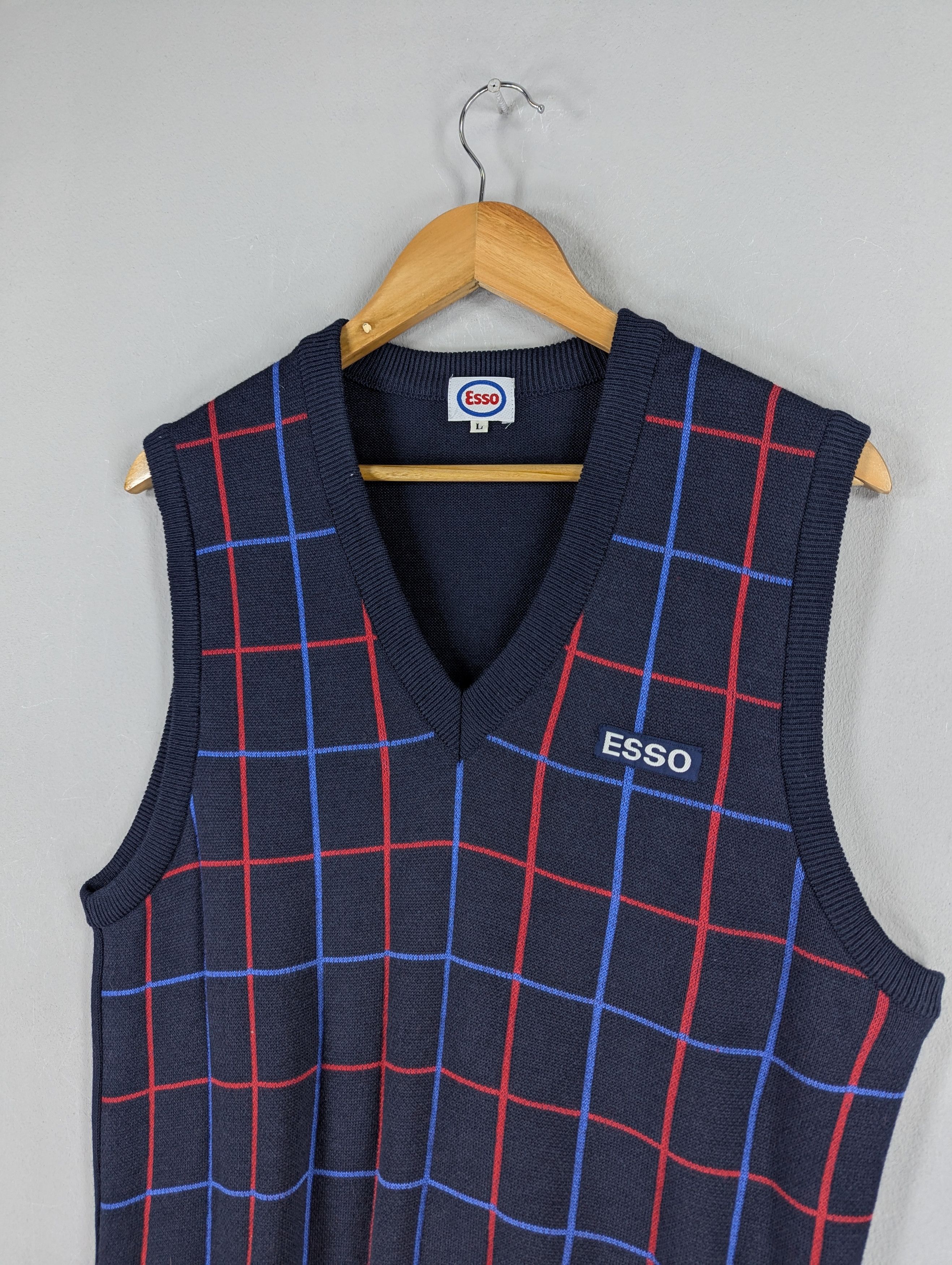 Japanese Brand Vintage 90s Esso Oil Acrylic Vest Jacket Size US M / EU 48-50 / 2 - 4 Thumbnail