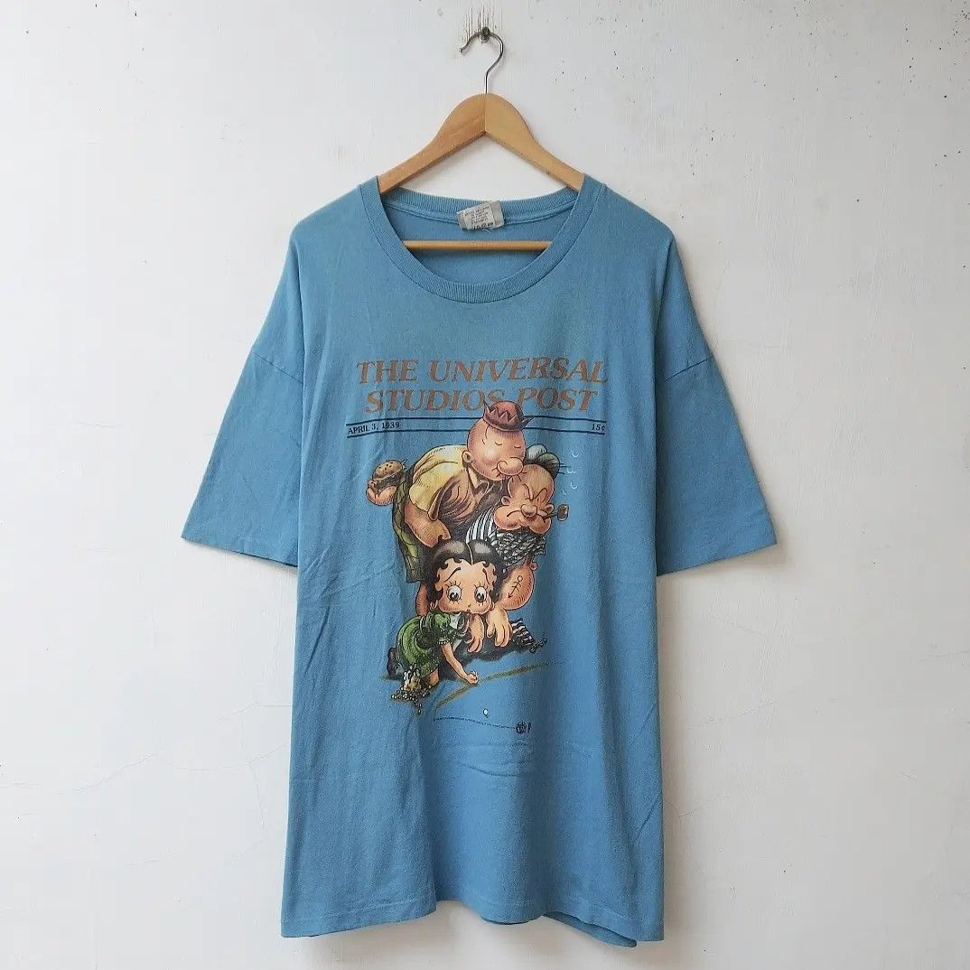 Universal Studios × Vintage Vintage 90s Universal Studios Popeye Betty Boop Tshirt Size US XL / EU 56 / 4 - 1 Thumbnail