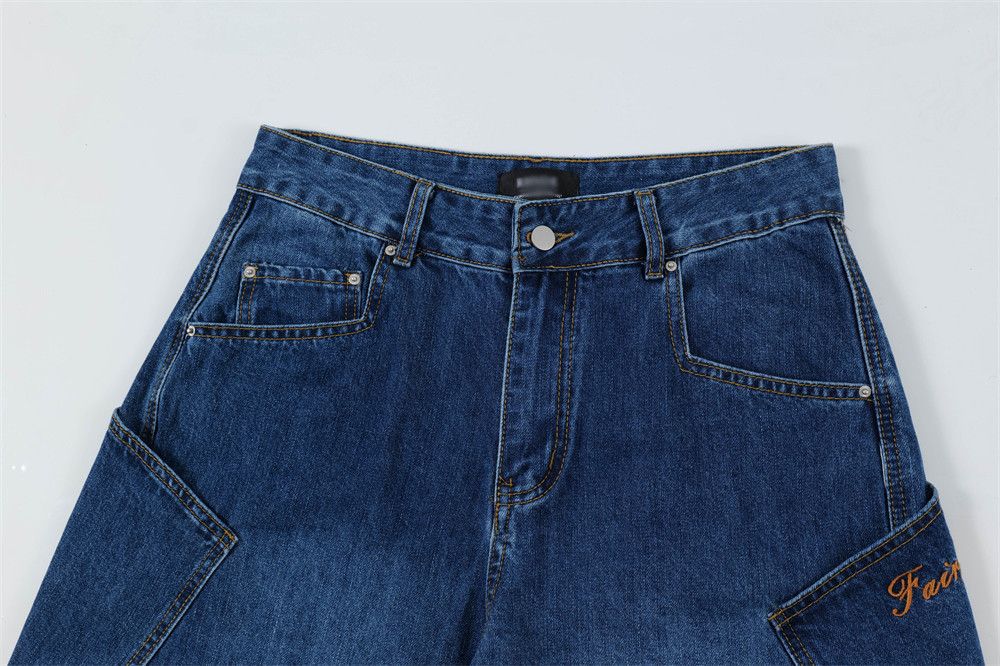 Japanese Brand × Jean Men's street style loose multi-pocket cargo scimitar jeans Size US 32 / EU 48 - 4 Thumbnail