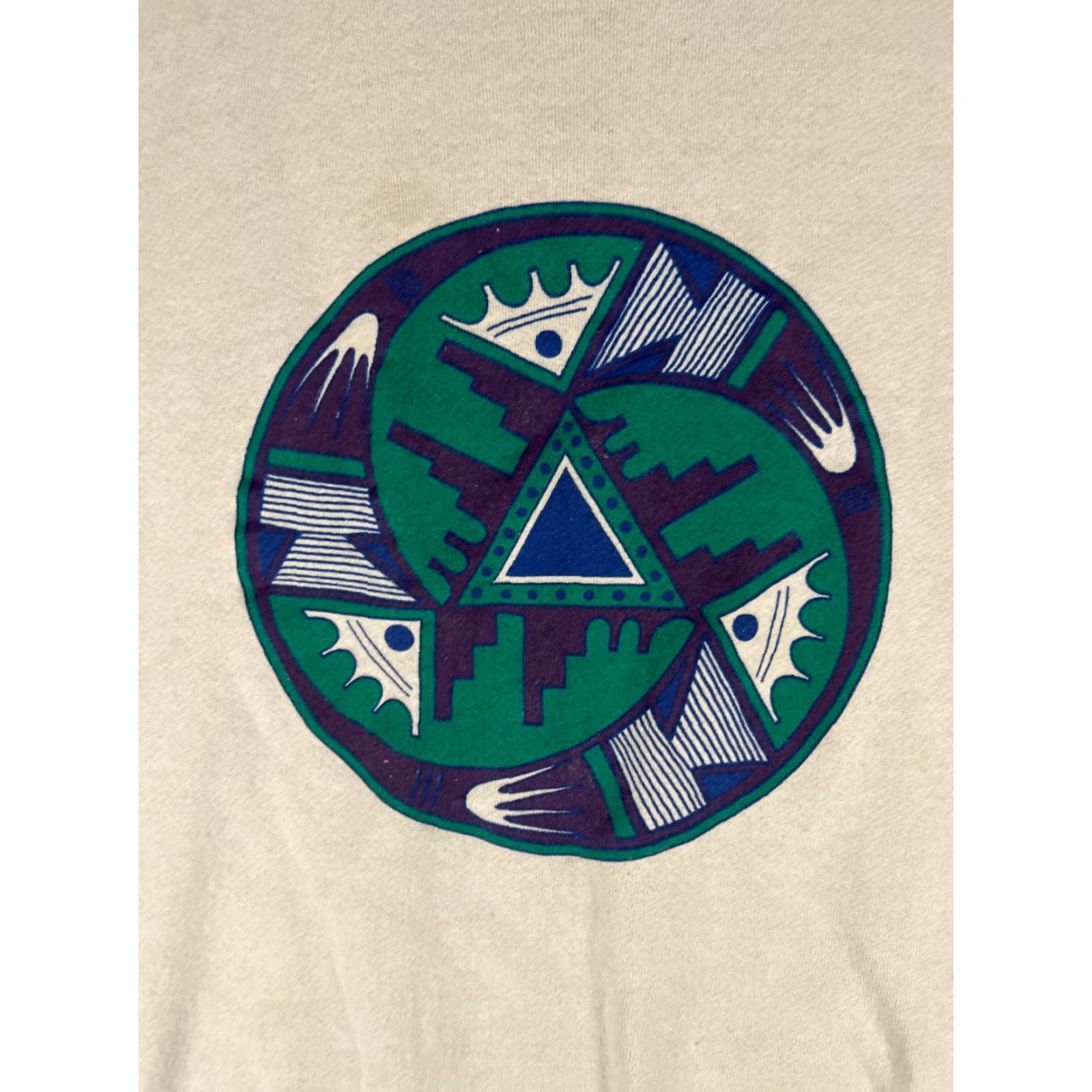 Lee VINTAGE Lee Sweater Mens Large Beige Southwestern Aztec Logo USA Size US L / EU 52-54 / 3 - 4 Thumbnail