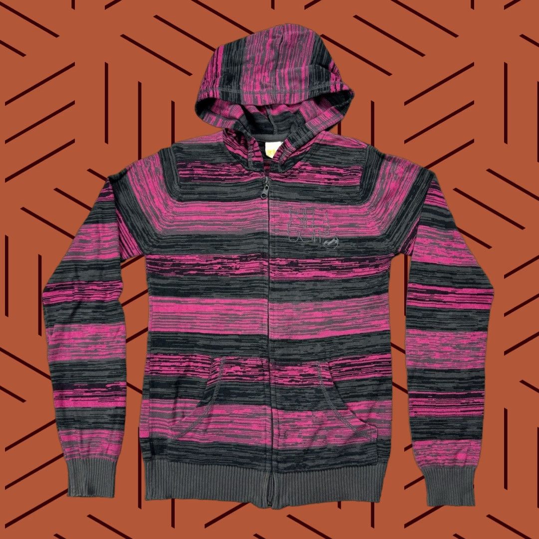 Billabong VINTAGE Billabong Striped Hoodie Full Zip Sweater Women Size S Pink 90s Surf Skate Size S / US 4 / IT 40 - 1 Thumbnail