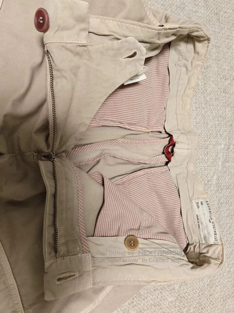 Brunello Cucinelli Beige Cargo Pants.